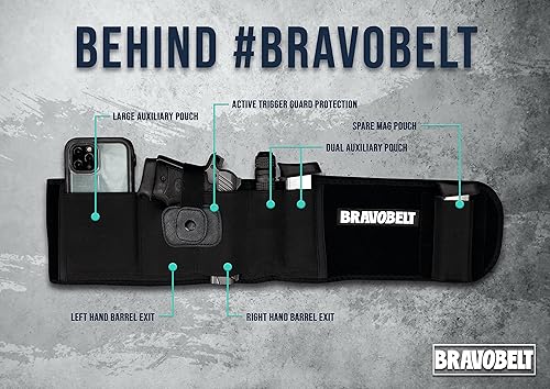 Miniatura 2 de BRAVOBELT Funda de banda para el vientre  Rendimiento atlético para correr, trotar, senderismo  Glock 17-43 Ruger S&W M&P 40 Shield  para hombres y