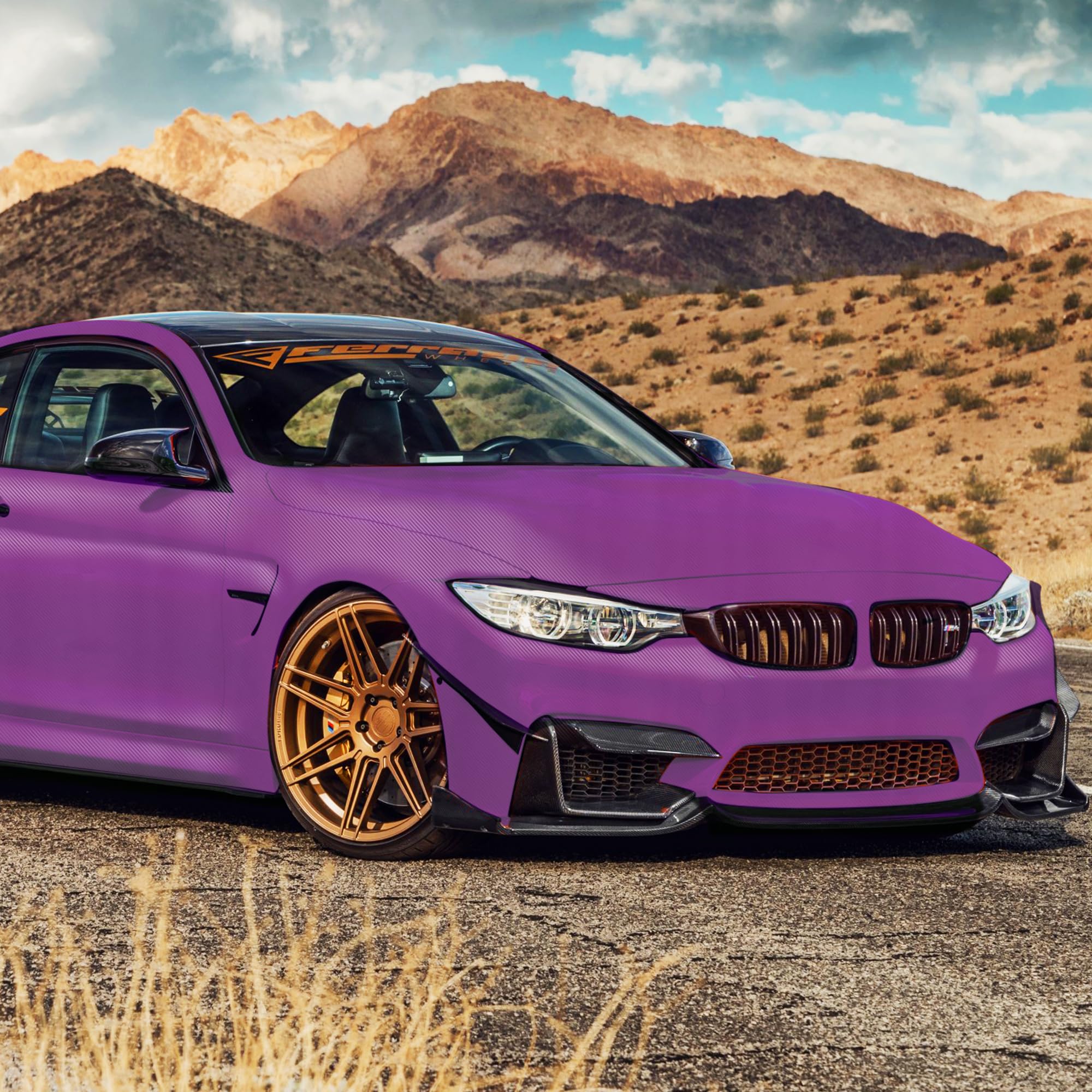 Lypumso 3D Purple Carbon Fiber Vinyl Wraps, Self