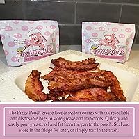 Vista 4 de Piggy Pouch - Bolsa de almacenamiento para grasa de tocino, reutilizable, diseño hermético, sin olor, 12 onzas, paquete de 6