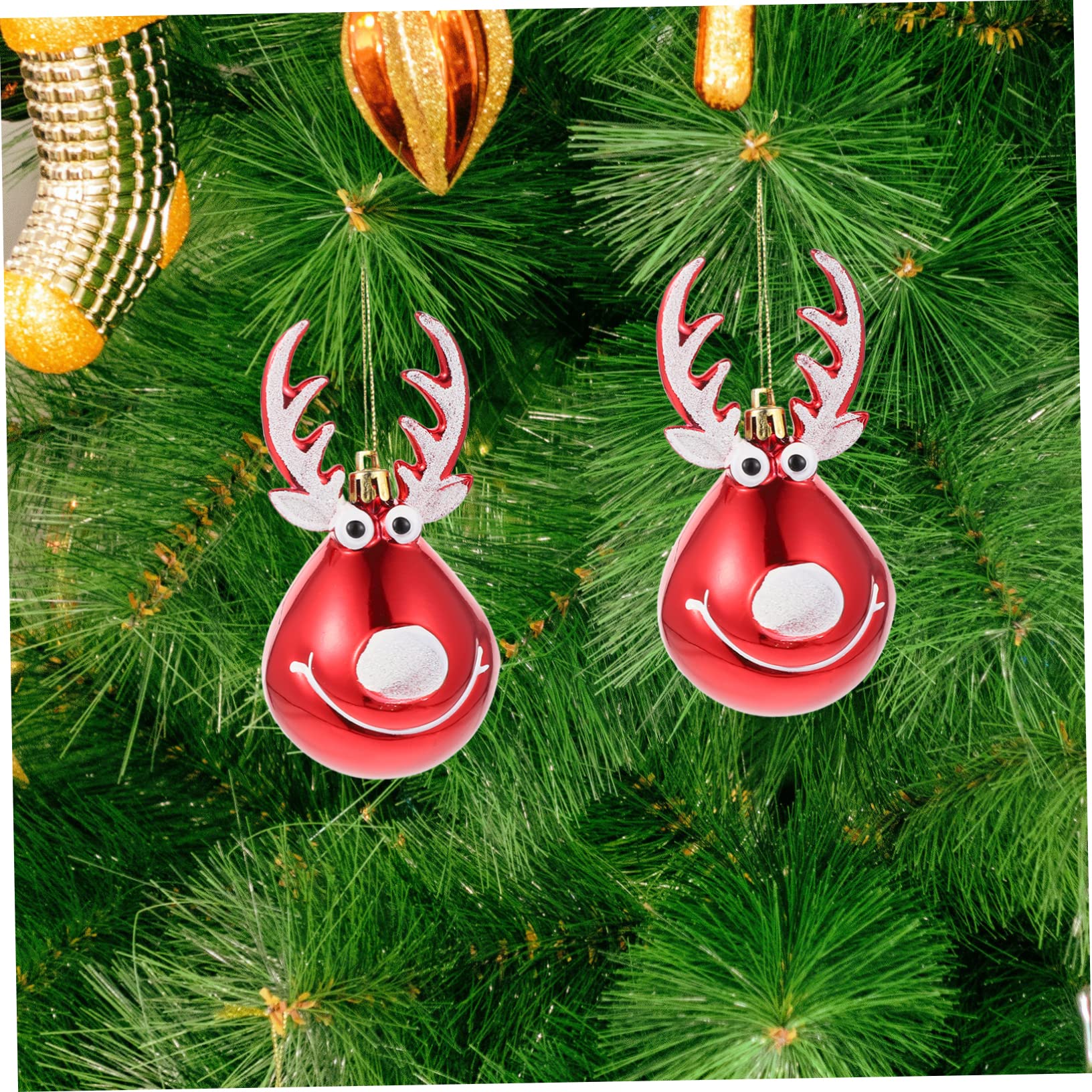 STOBAZA 16piezas Adornos Colgantes De Ciervo para Decoración Navideña Esferas De Navidad para Árbol Colgantes Creativos De Fiesta
