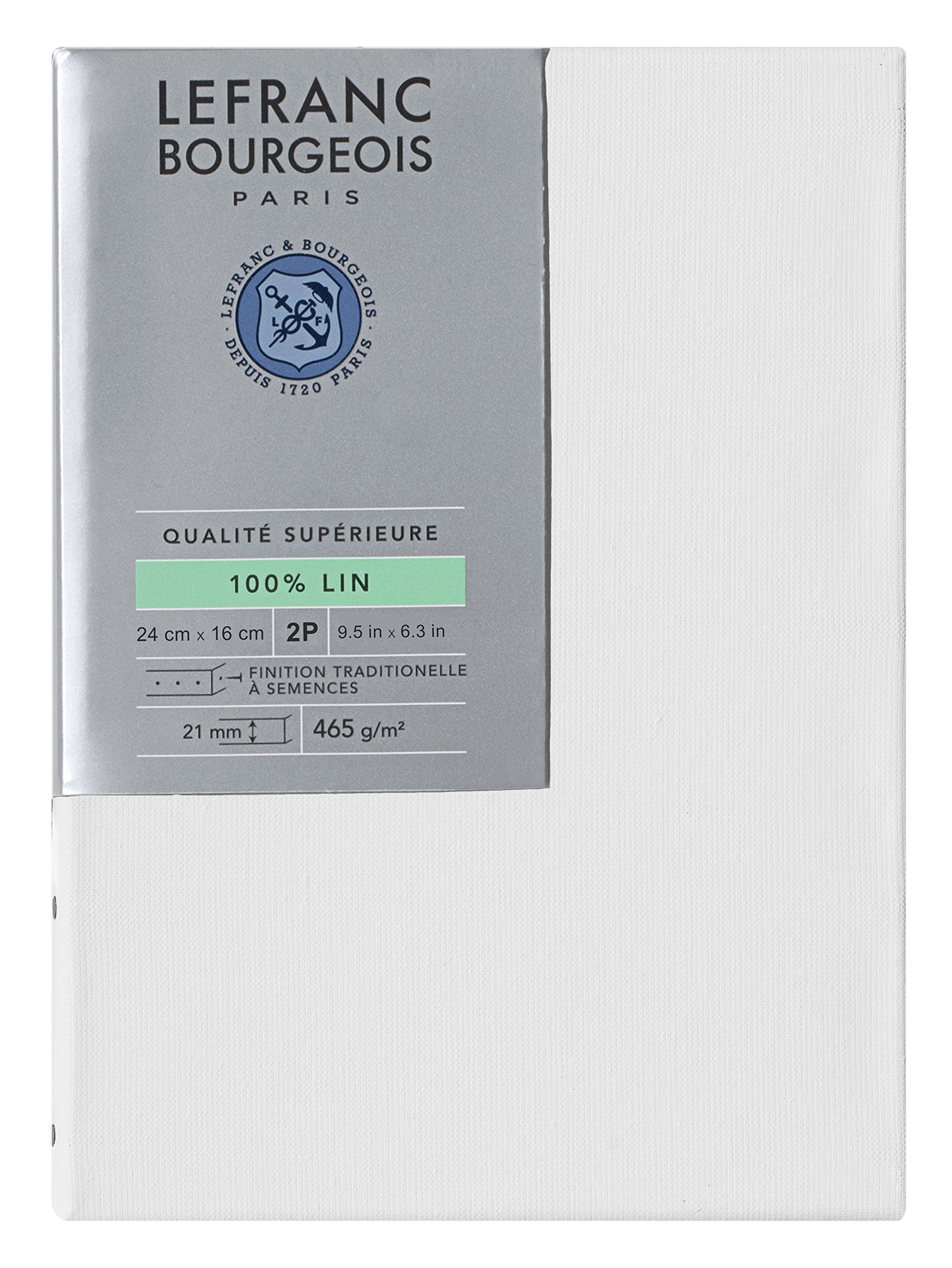 Lefranc Bourgeois 111217 Stretcher Frame 100% Linen in Premium Quality, Ready to Use, Primed with Titanium Dioxide, Gesso