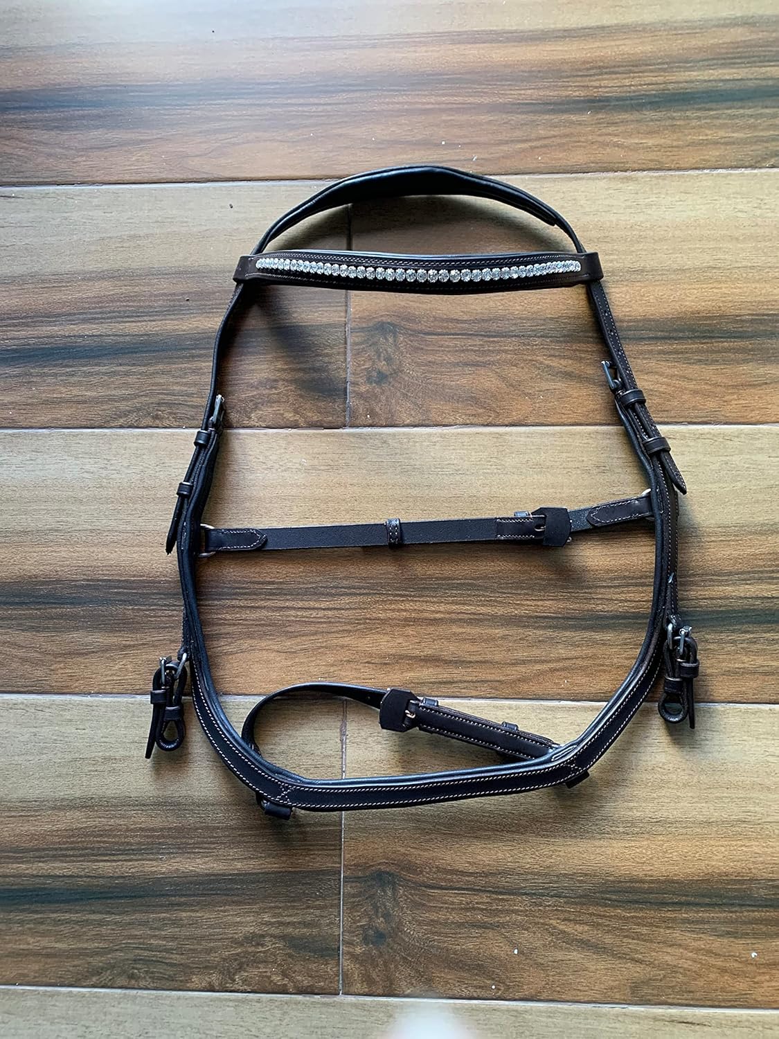 Sadlery Goos Havana Brown Micklem Leather Bridle with Bling Browband