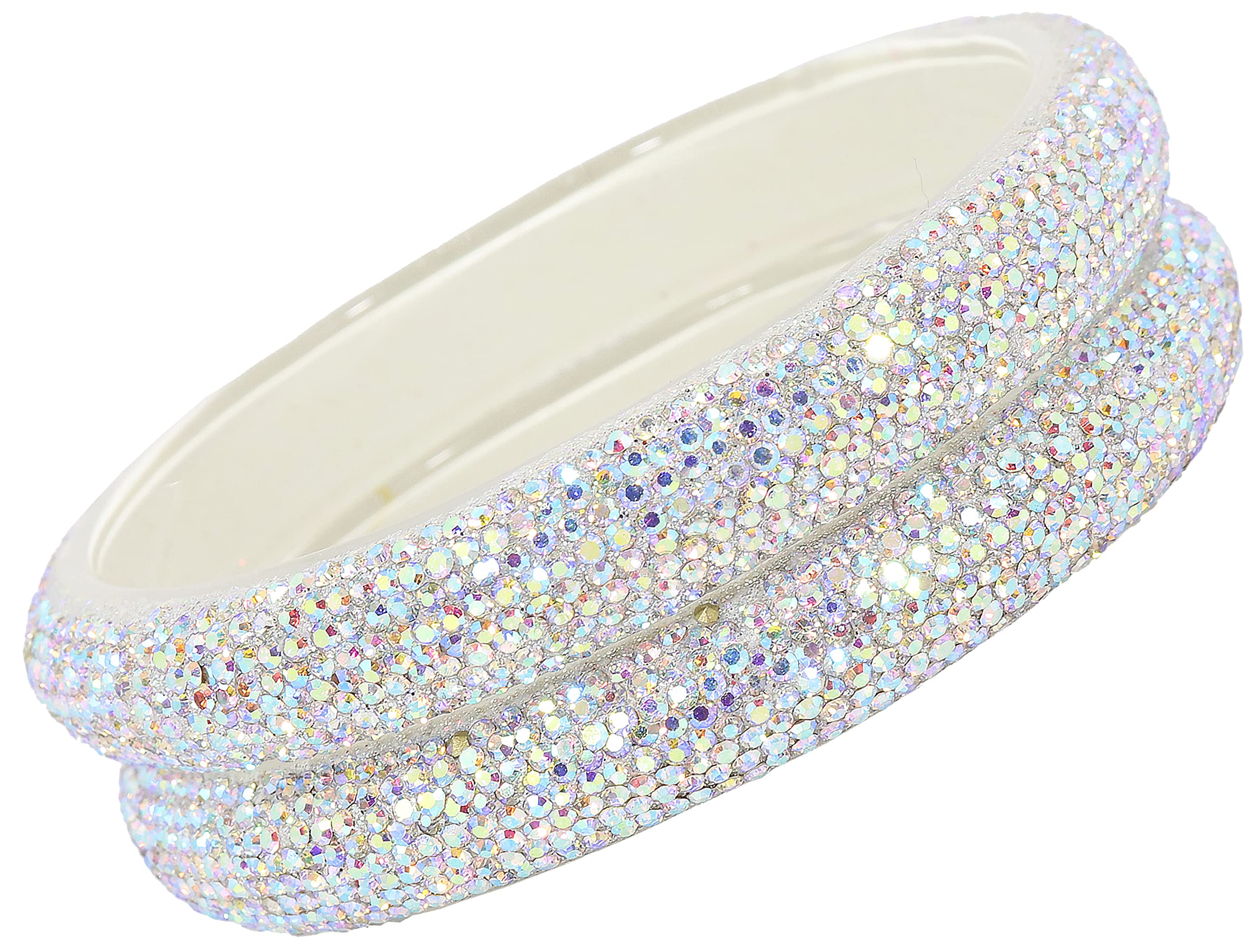 NMII Glass with Zircon Gemstone and Glitter Kada Set For Women and Girls, (NAB79-RBSilver-2.4 Inches), Pack Of 2 Kada Set (B0C6HYJB64) Amazon Price History, Amazon Price Tracker