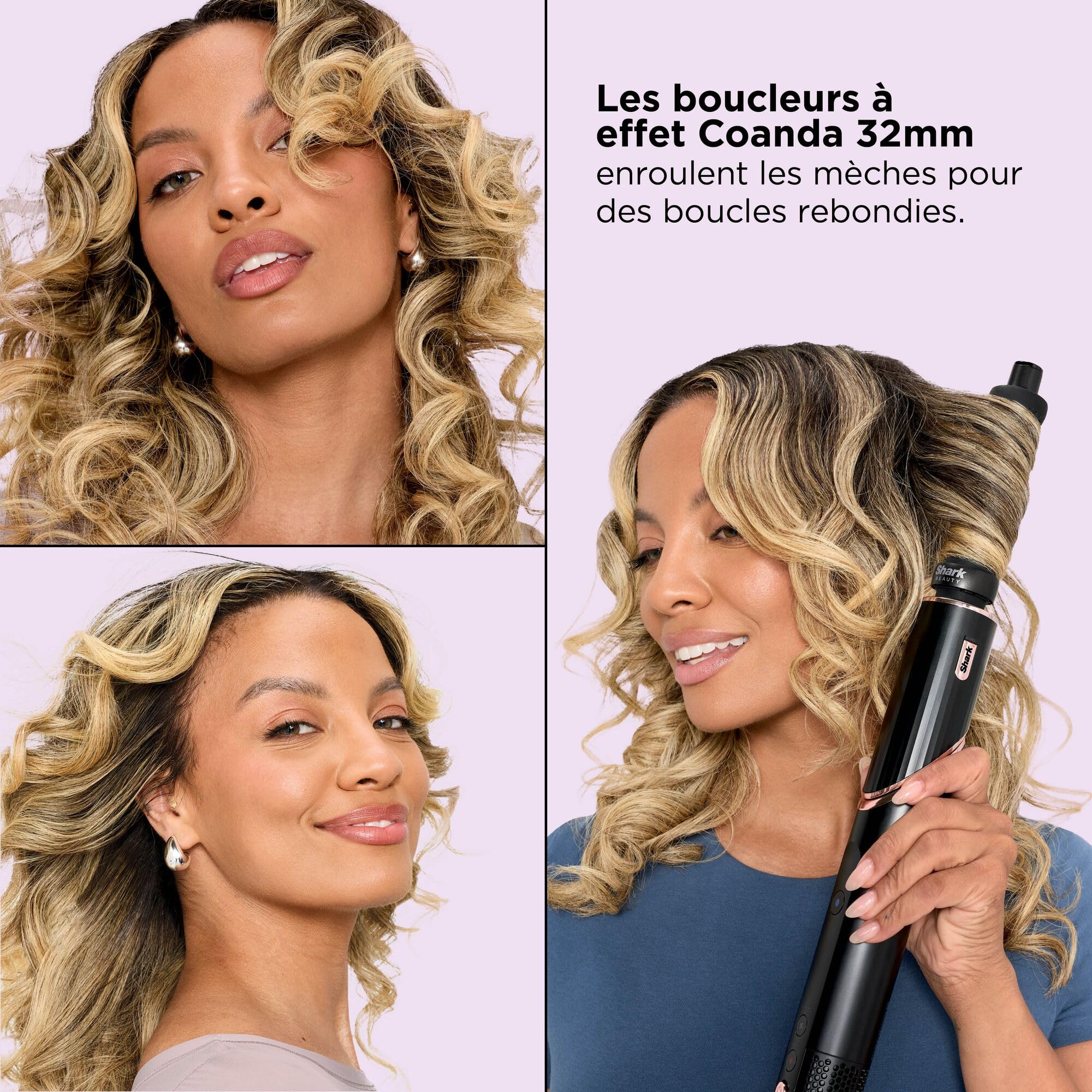 Shark FlexStyle Air Styler et Sèche-cheveux, Boucleurs Auto-Wrap, Brosse Ovale, Concentrateur, sans Dommage Thermique, Tous types de cheveux
