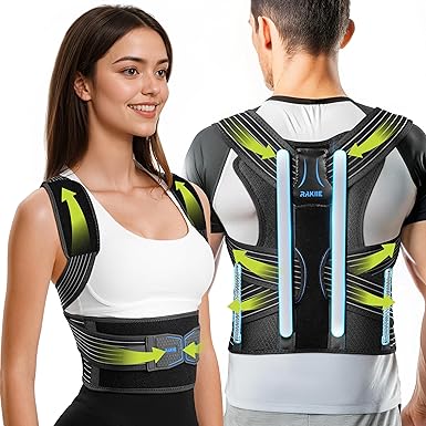 Posture Corrector for Women and Men, Upgraded Back Brace with Enhanced Support, Shoulder Straightener with Cushioned Shoulder Pads & Underarm Pain Relief Strap, Size M (Underbust: 35.4"-41")