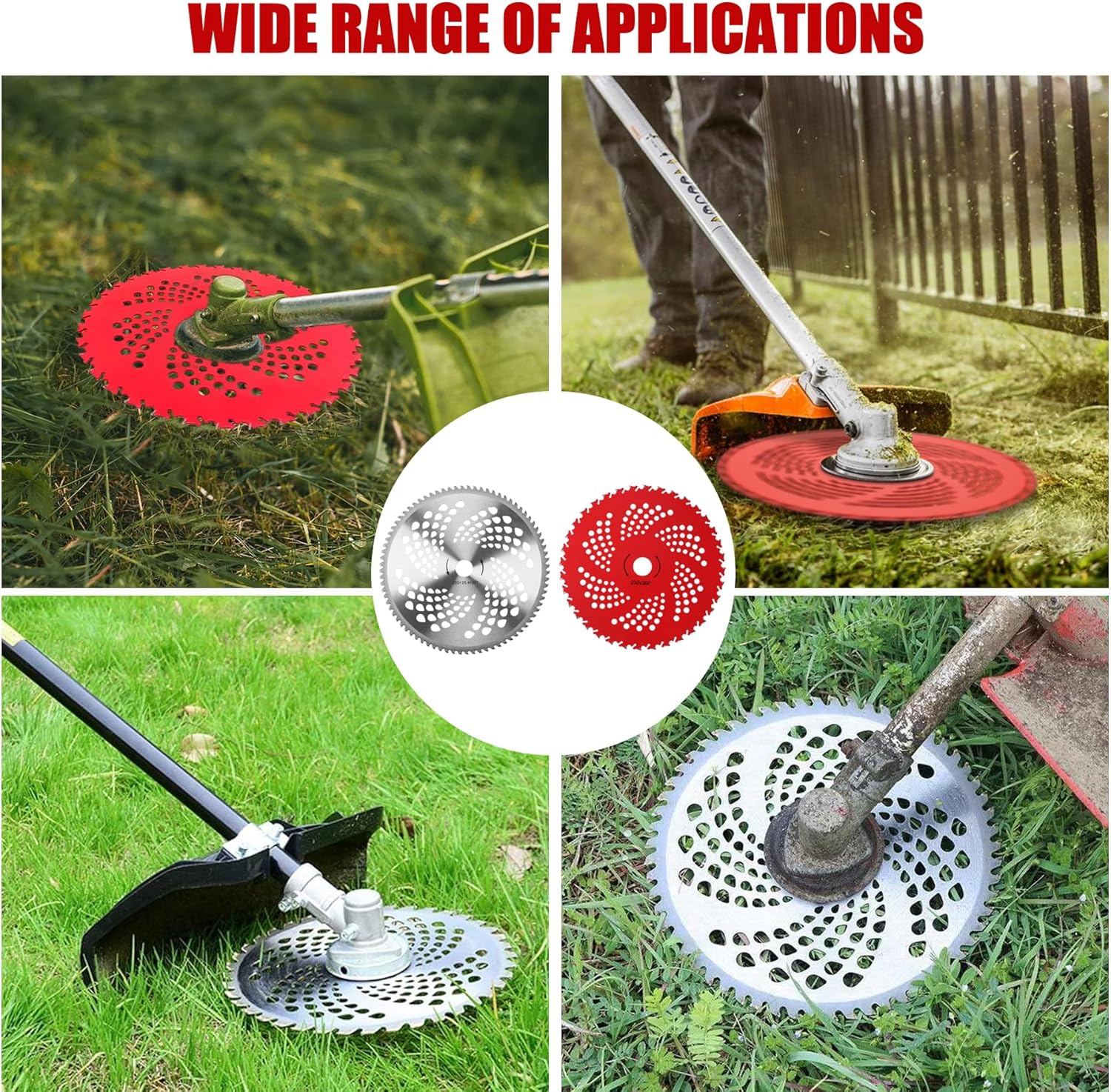 9" x 36 Teeth Carbide Tipped Brush Cutter Blades Weed Eater Trimmer Blade & 10" x 80T Carbide Tip Brush Cutter Compatible with Stihl, Ego,Husqvarna Brush Cutter, Trimmer, Weed Eater