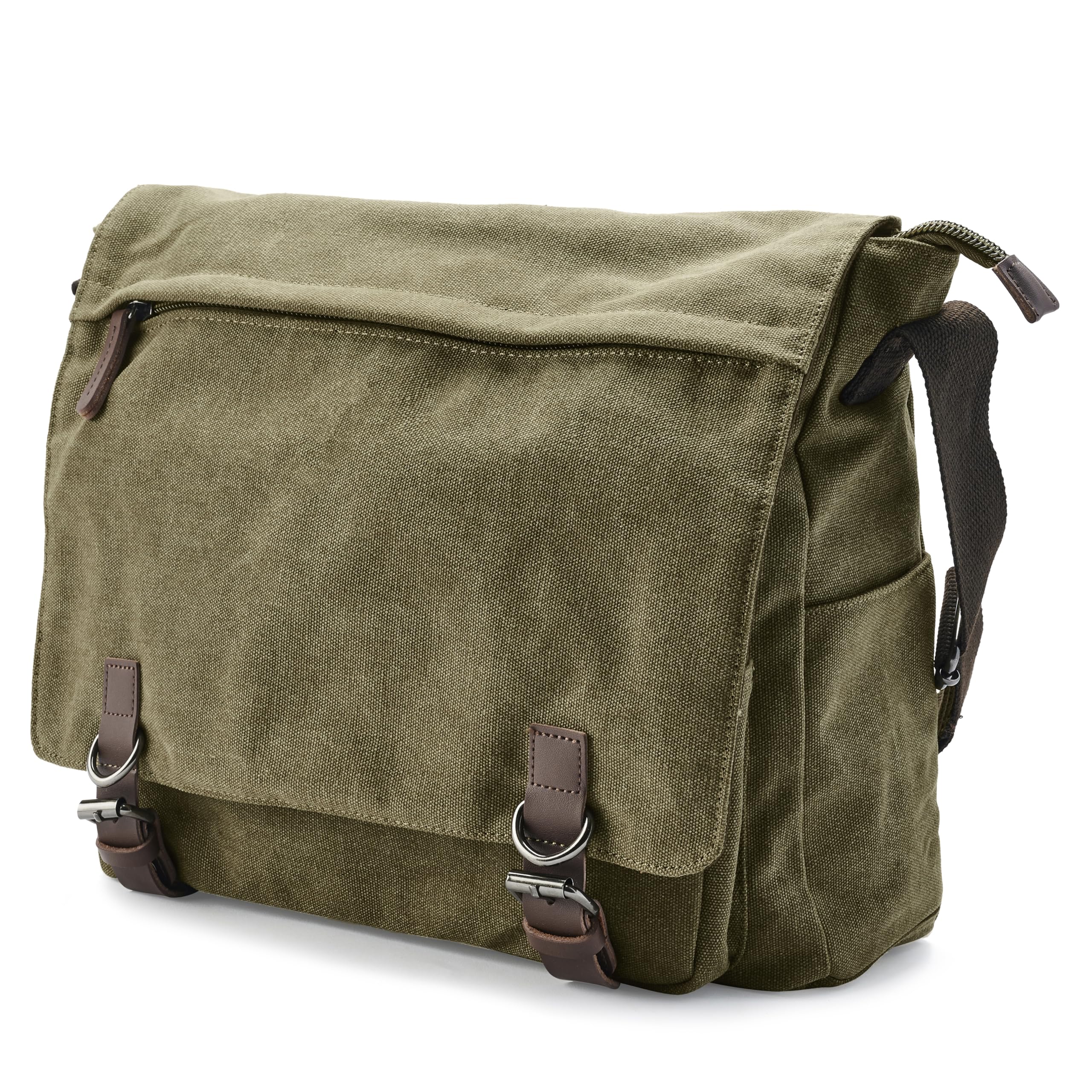 Trendhim Borsa a tracolla da uomo, in tela, leggera, con tracolla regolabile e tasche multiple, perfetta per lavoro, scuola e uso quotidiano
