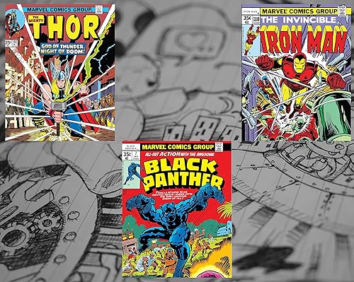 Miniatura 3 de Arte de pared de superhéroes  Juego de 6 impresiones de superhéroes vintage de cómics sin marco, 8 x 10 pulgadas, póster de superhéroes para