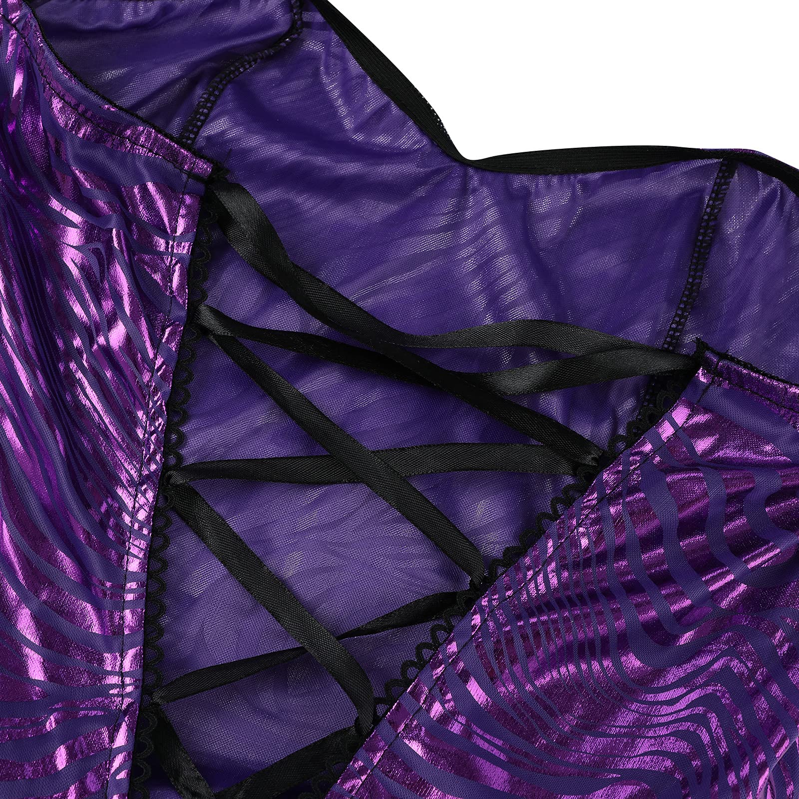 Disfraz de sirena para mujer vestido largo sin tirantes con volantes lentejuelas falda cola Halloween
