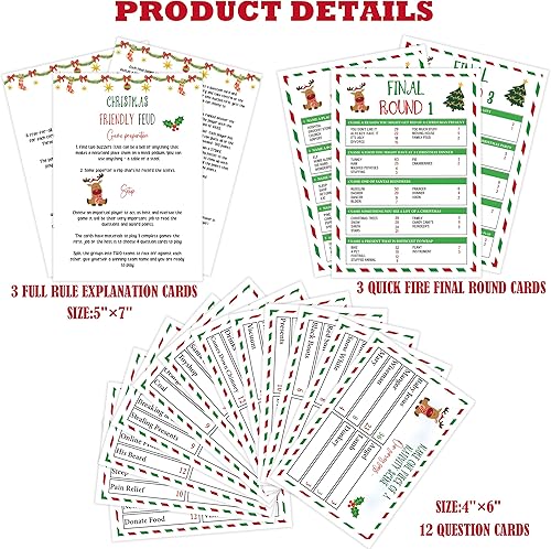 Miniatura 2 de Juego de fiesta de Navidad, pelea amistosa de Navidad, noche de juegos familiares, juegos de grupos familiares, juego de trivia de Navidad, el juego