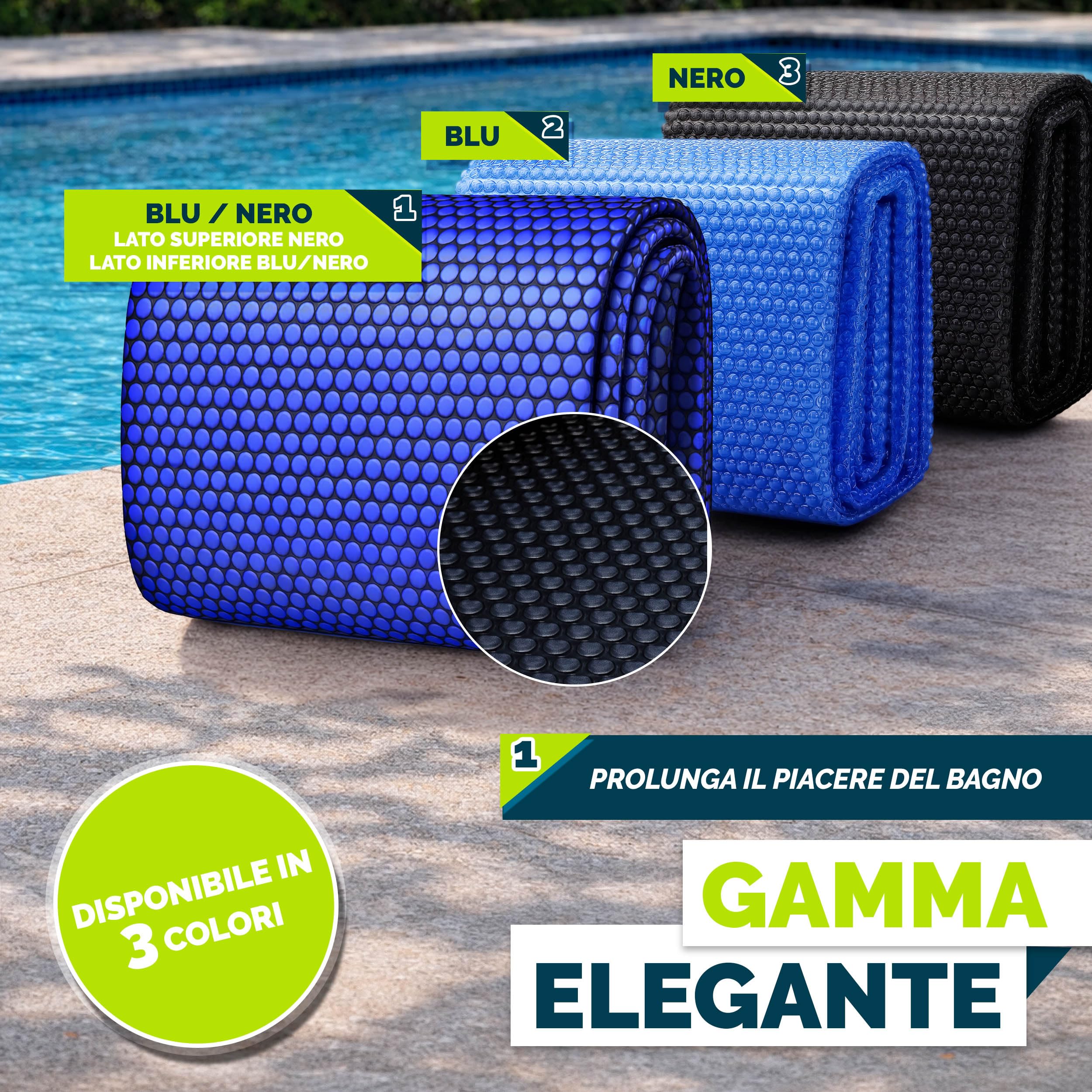 tillvex® Telone solare per piscina, rettangolare, 600 x 400 cm, pellicola solare ritagliabile | Telone solare da 120 µm, copertura solare per il riscaldamento dell'acqua, copertura solare per piscina