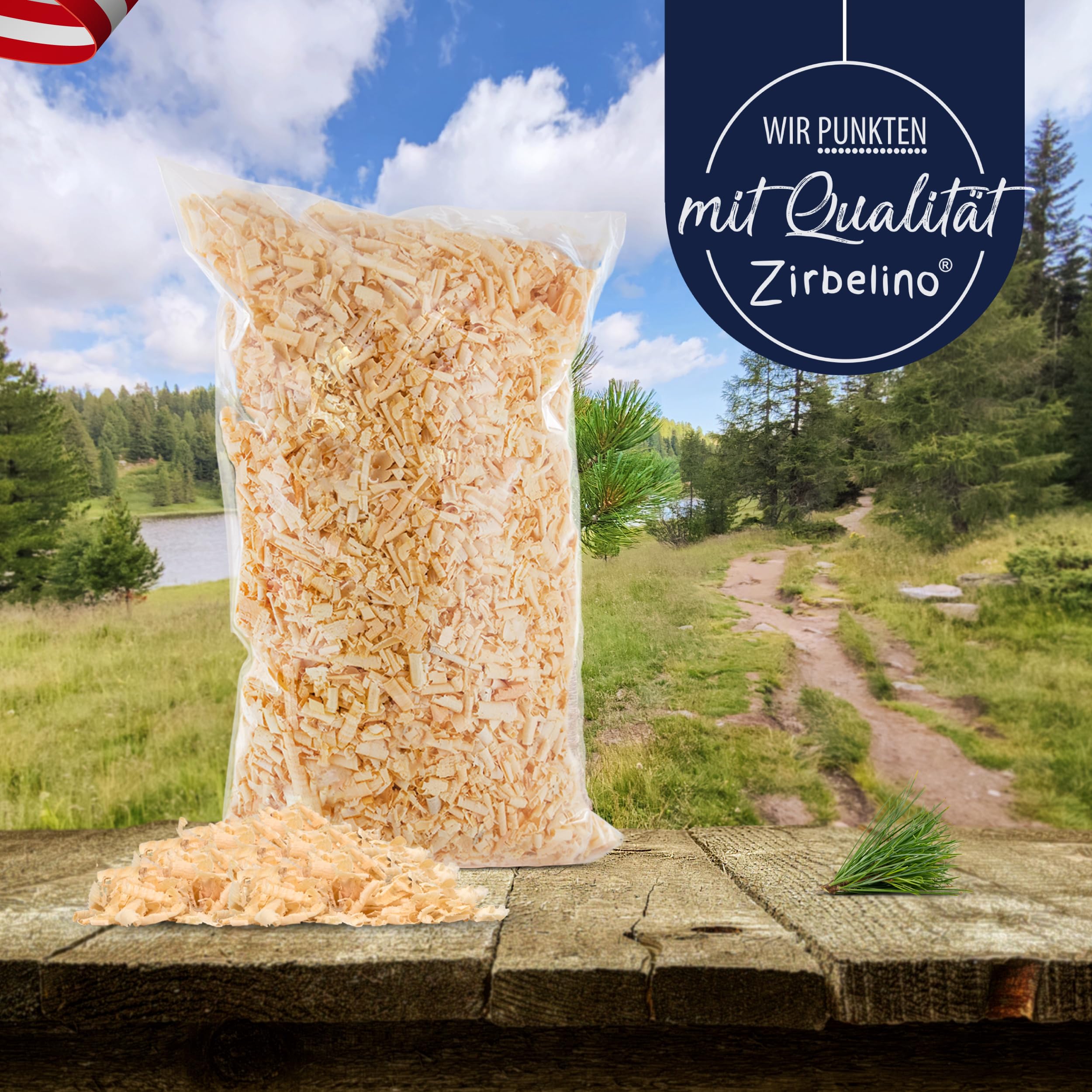 1kg Zirbenspäne 1. Wahl - zertifiziertes Zirbenholz - für Zirbenkissen, entstaubt, hochwertig verarbeitet