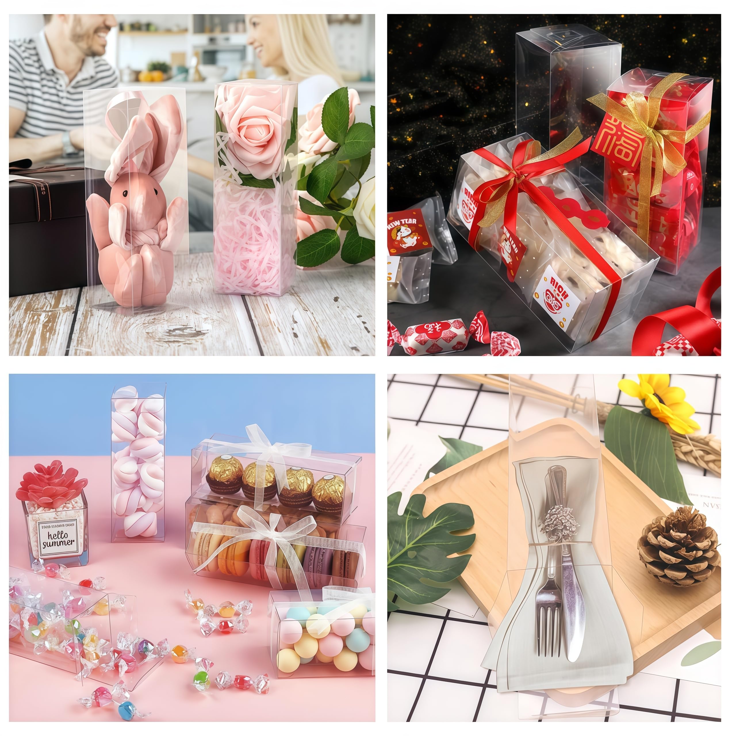 RomanticBaking Plastica Trasparente Scatola di Macaron