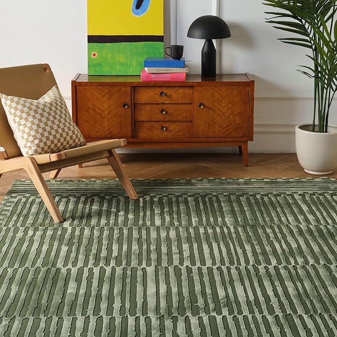 Revival Rugs Soloba 6'7"x9' Washable Green Area Rug