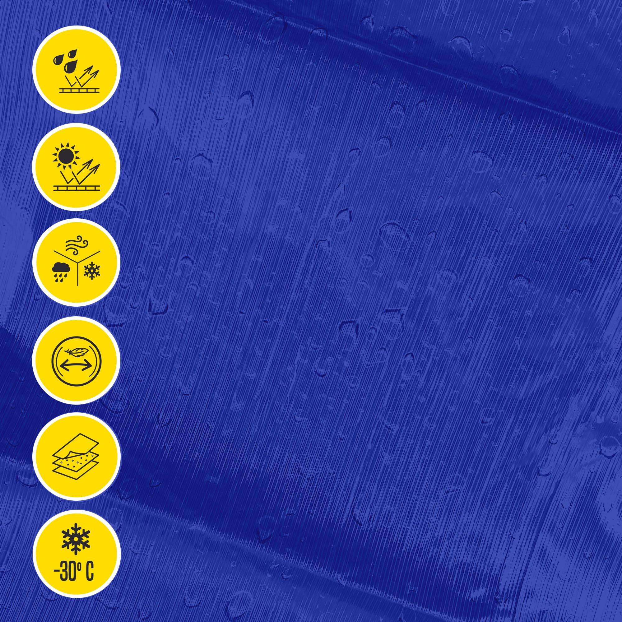 Bikain - Telo Impermeabile esterno - 2x3 metri - 70g/m2 Rinforzato - Occhielli Antistrappo - Telo 100% Impermeabile e 100% Protezione UV - Copritutto Multiuso - 3 Strati Laminato Incrociato
