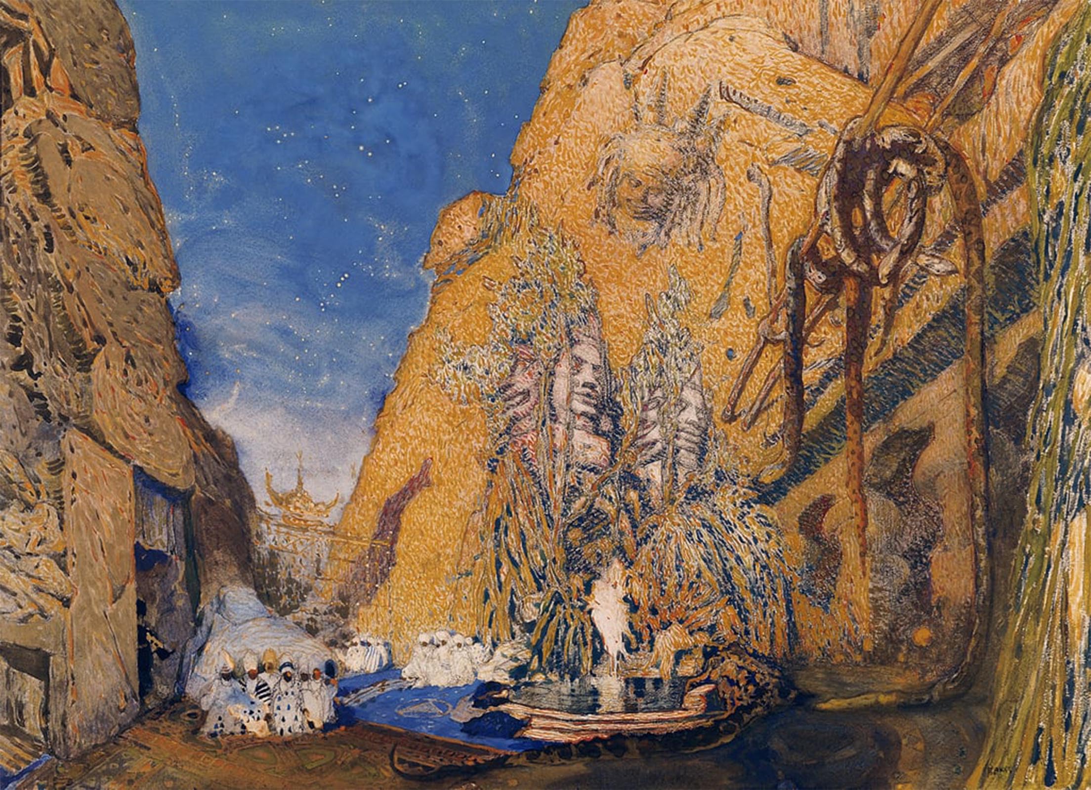 SERENDIPITP Aesthetic Poster Photo Wall Print Retro Picture Stage for the Dieu by Leon Bakst Modern Wall Artwork for Home Decor 60x90cm