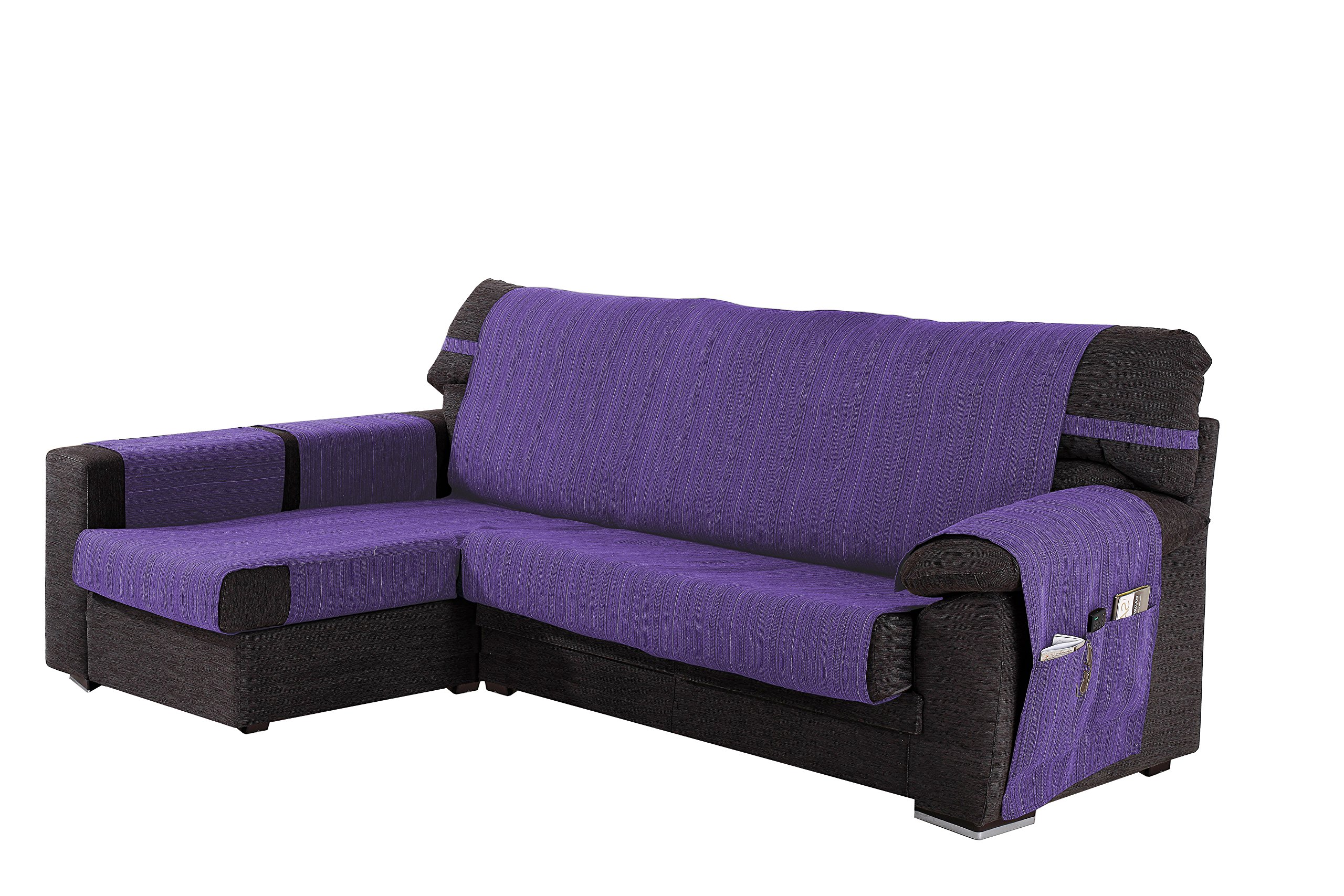 Martina Home Ribera Sofa Cover Chaise Longue Model – Fabric – Left Arm – Lilac – Measure 240 cm.