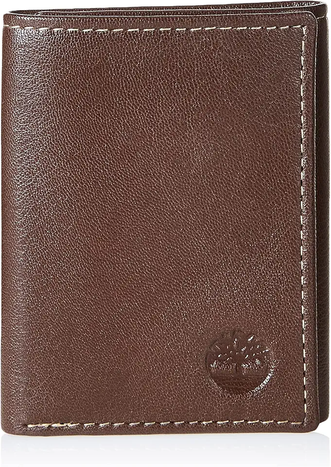 Carteira masculina Timberland de couro dobrável com porta-documento, Brown (Blix), tamanho único