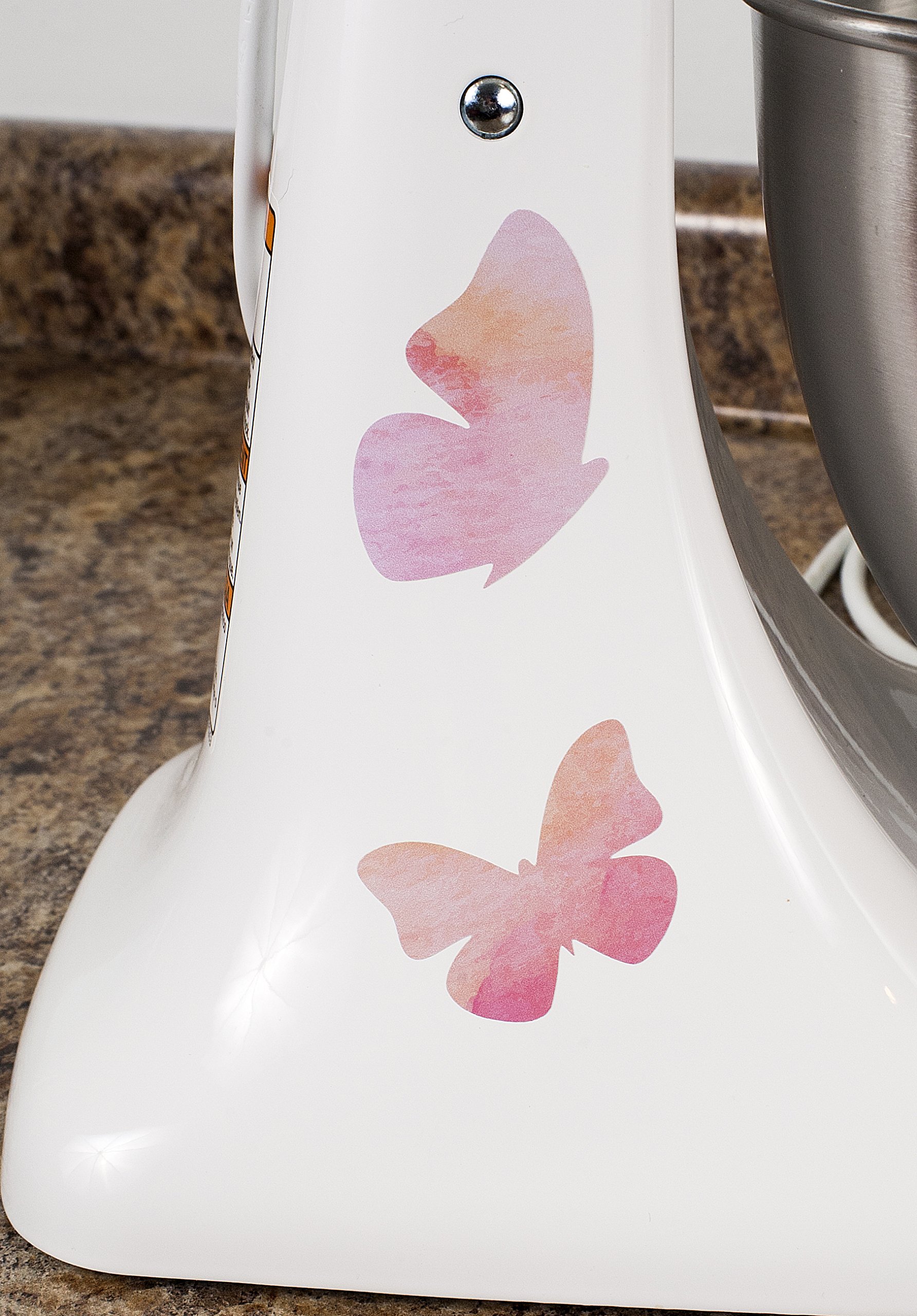 Pretty Pink Butterflies Kitchen Mixer Mixing Machine Decal Art Wrap Stickers
