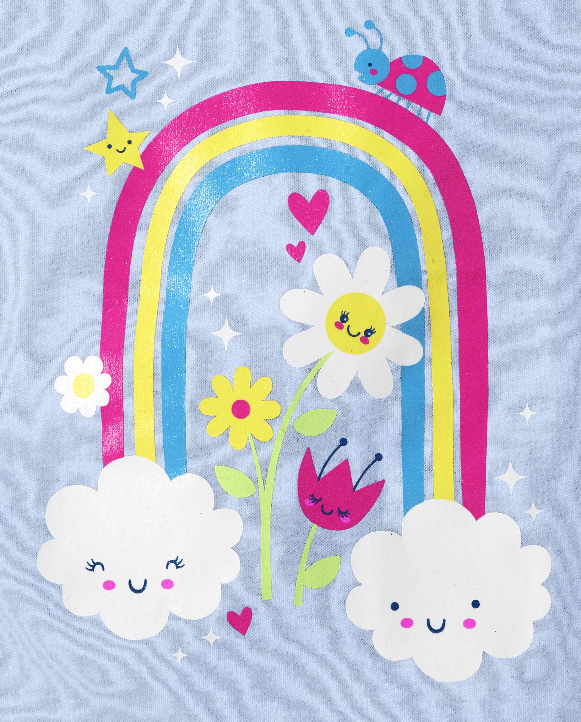 The Children's Place and Toddler School Days Short Sleeve Graphic T-Shirts, multipacks T-shirt, laphabet/numbers/Rainbow 3-pak, 4T (3 sztuki) niemowlęta dziewczynki, Alaphabet/Liczby/Rainbow