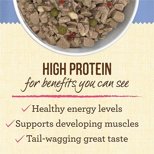 Miniatura 2 de Merrick Lil' Plates - Alimento húmedo sin cereales para perros pequeños, receta Pint-Sized Puppy Plate, 12 envases de 3.5 onzas