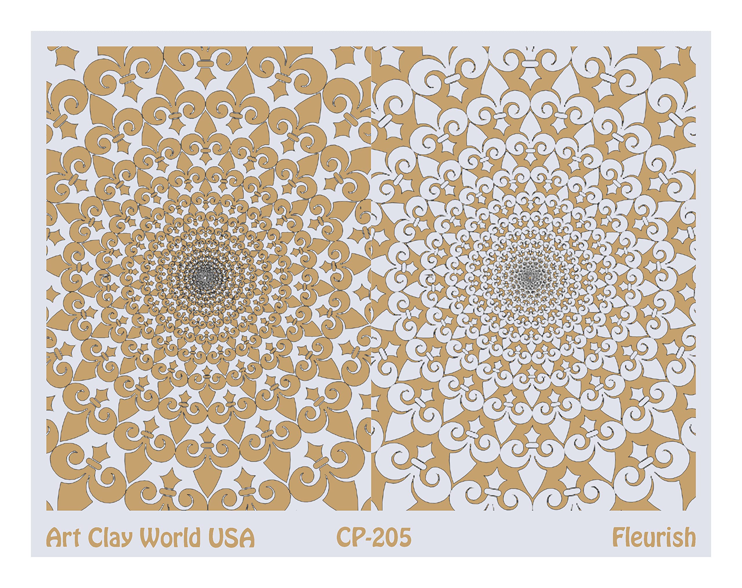 Low Relief Texture Plate Fleurish Design - 1 Pc.