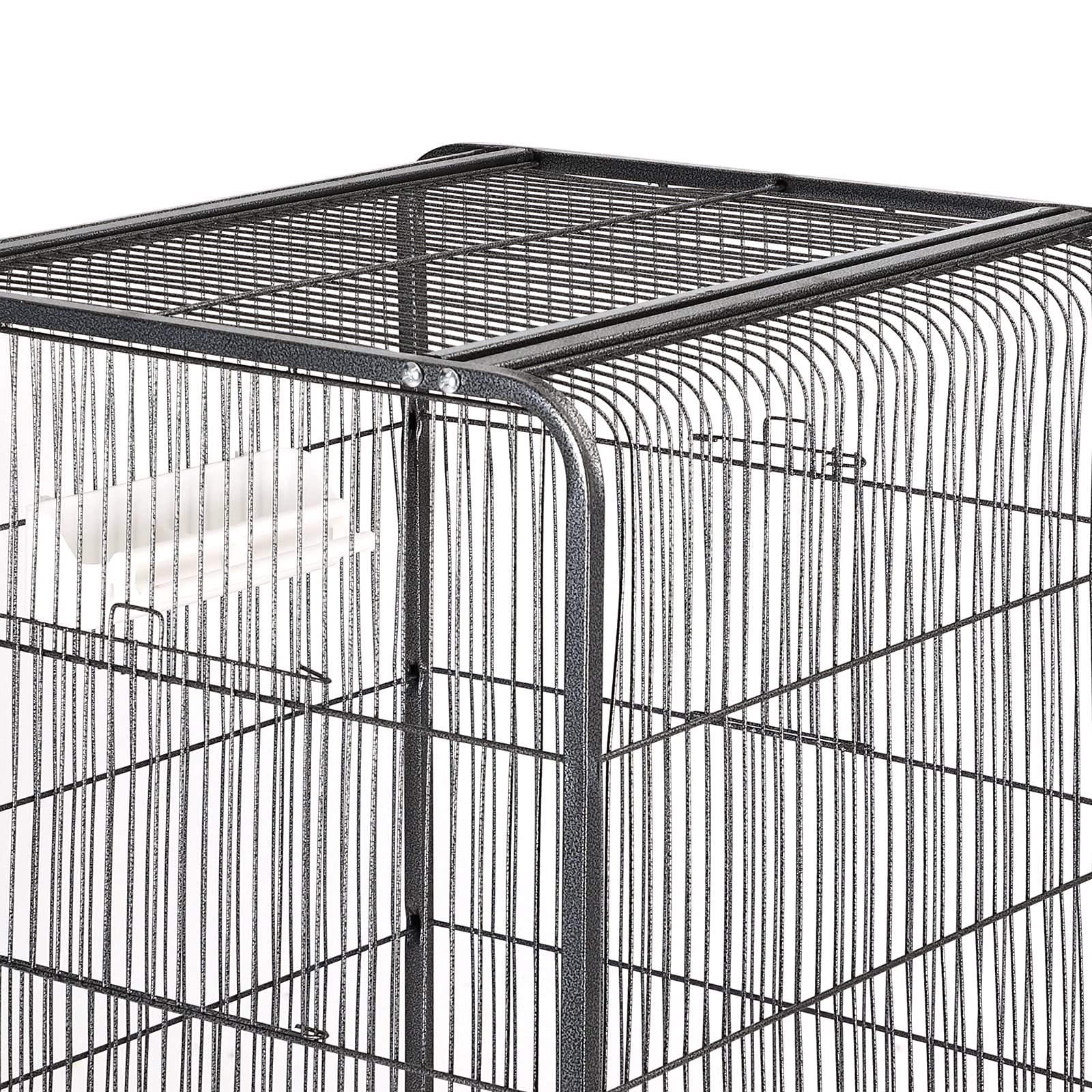 CADOCA® Vogelvoliere XL 146x54x54cm Schmutzschublade Indoor Outdoor Vogelkäfig Vogelbauer Vogelhaus Voliere mit Zubehör rollbar