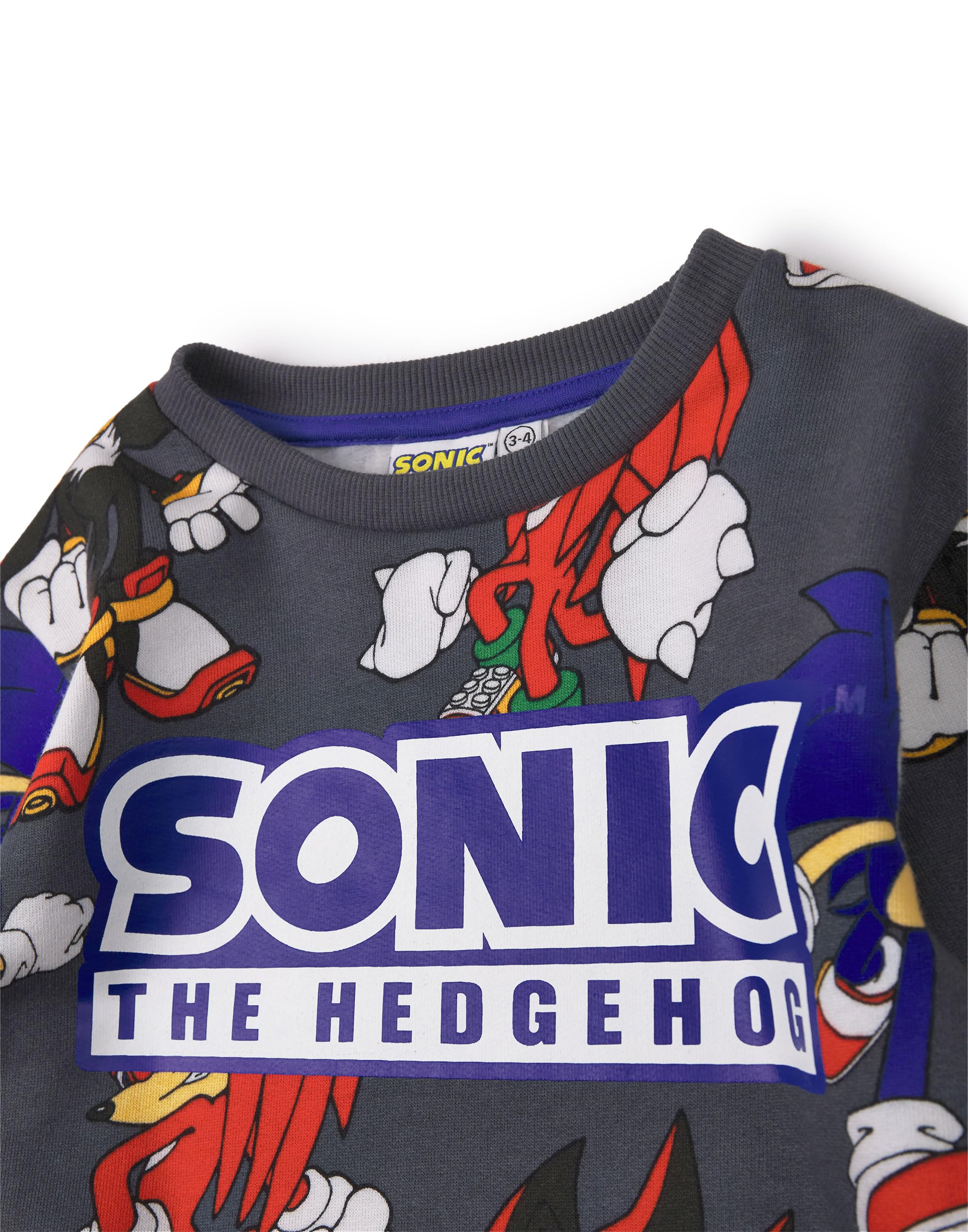 Sonic The Hedgehog Zestaw bluz i spodenek chłopięcych | Dziecięcy sweter z graficznym nadrukiem na całej powierzchni i dopasowanymi spodniami | Strój odzieżowy Shadow Knuckles dla graczy