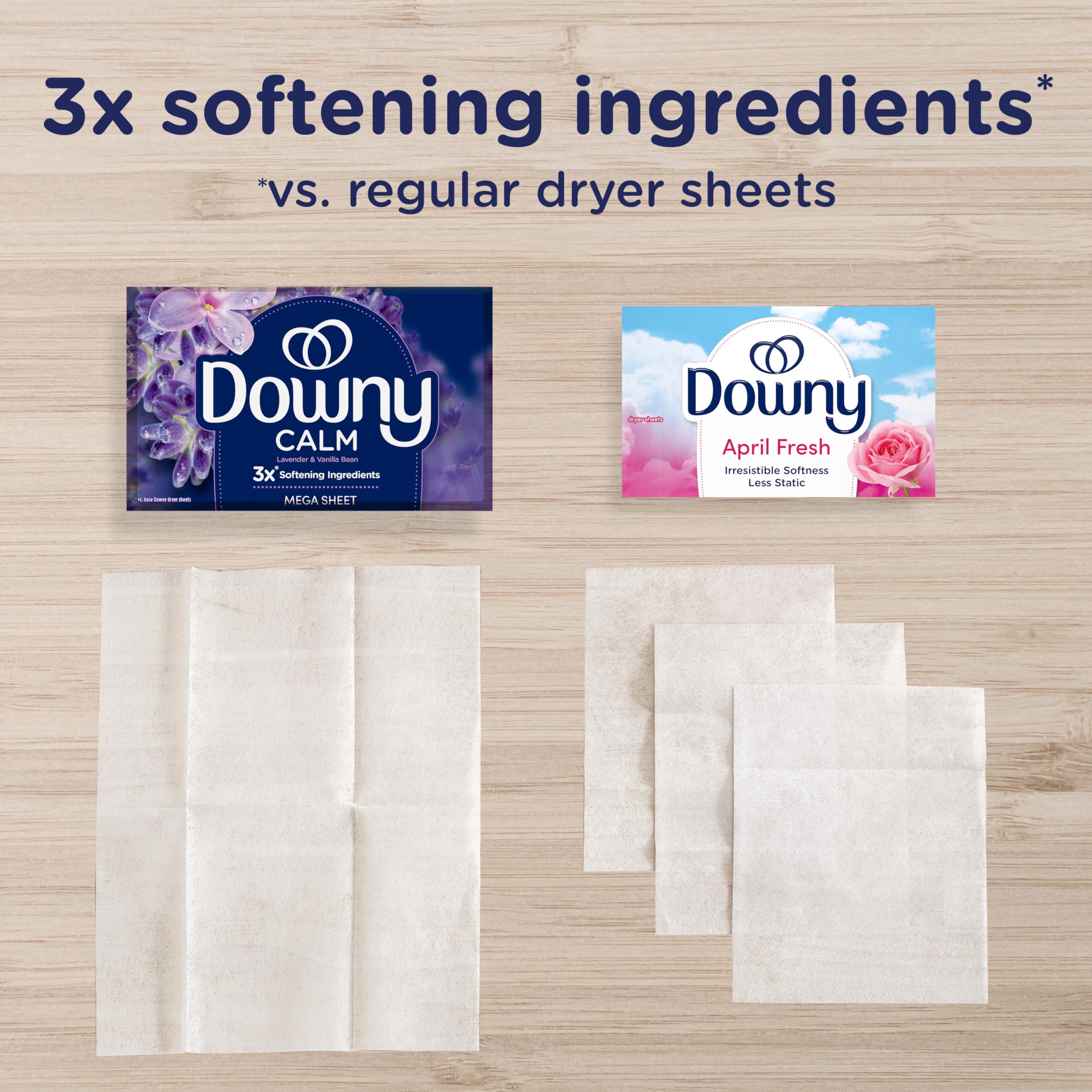 Downy Infusions Mega-Trockner-Bettlaken, Weichspüler, Calm, Lavendel und Vanillebohne, 180 Stück