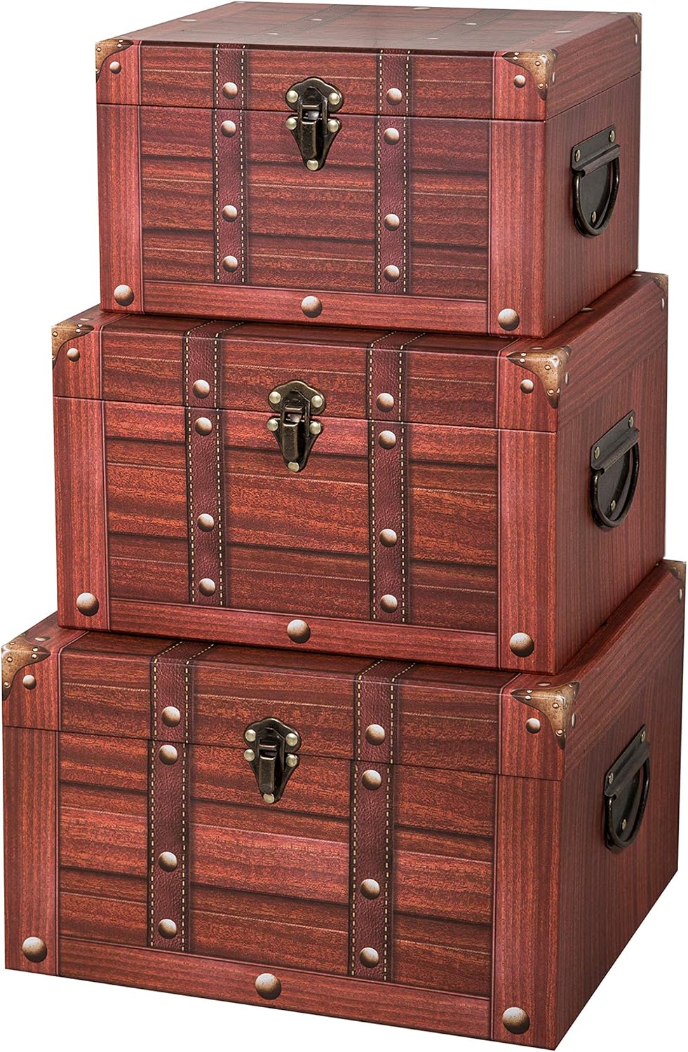 Soul & Lane Decorative Cardboard Storage Trunk Set of 3 Treasure Storage Chest