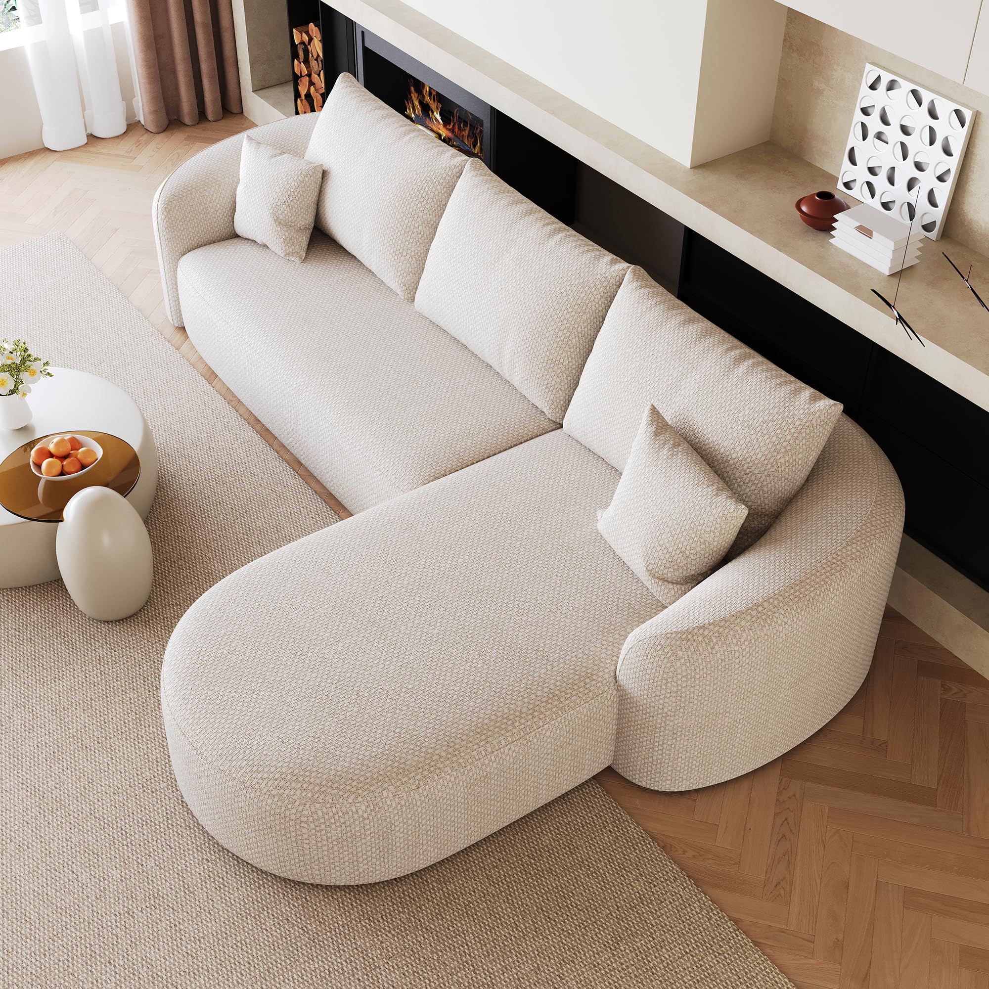 Divano angolare modulare a 3 posti in morbida ciniglia senza osso, divano letto comprimibile, divano con funzione sonno, design ad angolo profondo, senza montaggio, per soggiorno e camera da