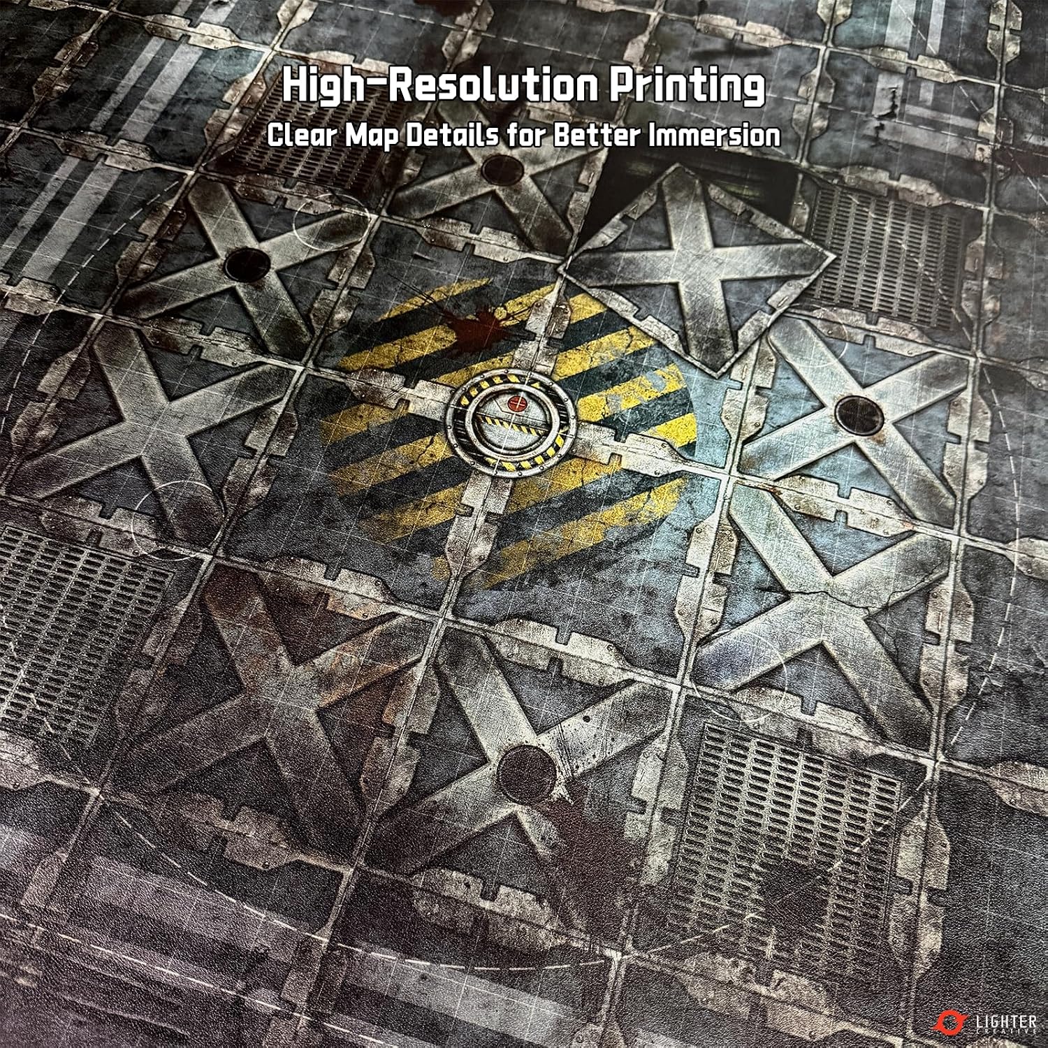 44'' x 60'' Anti-Slip Battle Mat for WH40K Pariah Nexus Deployment Zone - Made of Synthetic Leather, 1.5mm Thickness, Rolled Package (Iron Underhive)