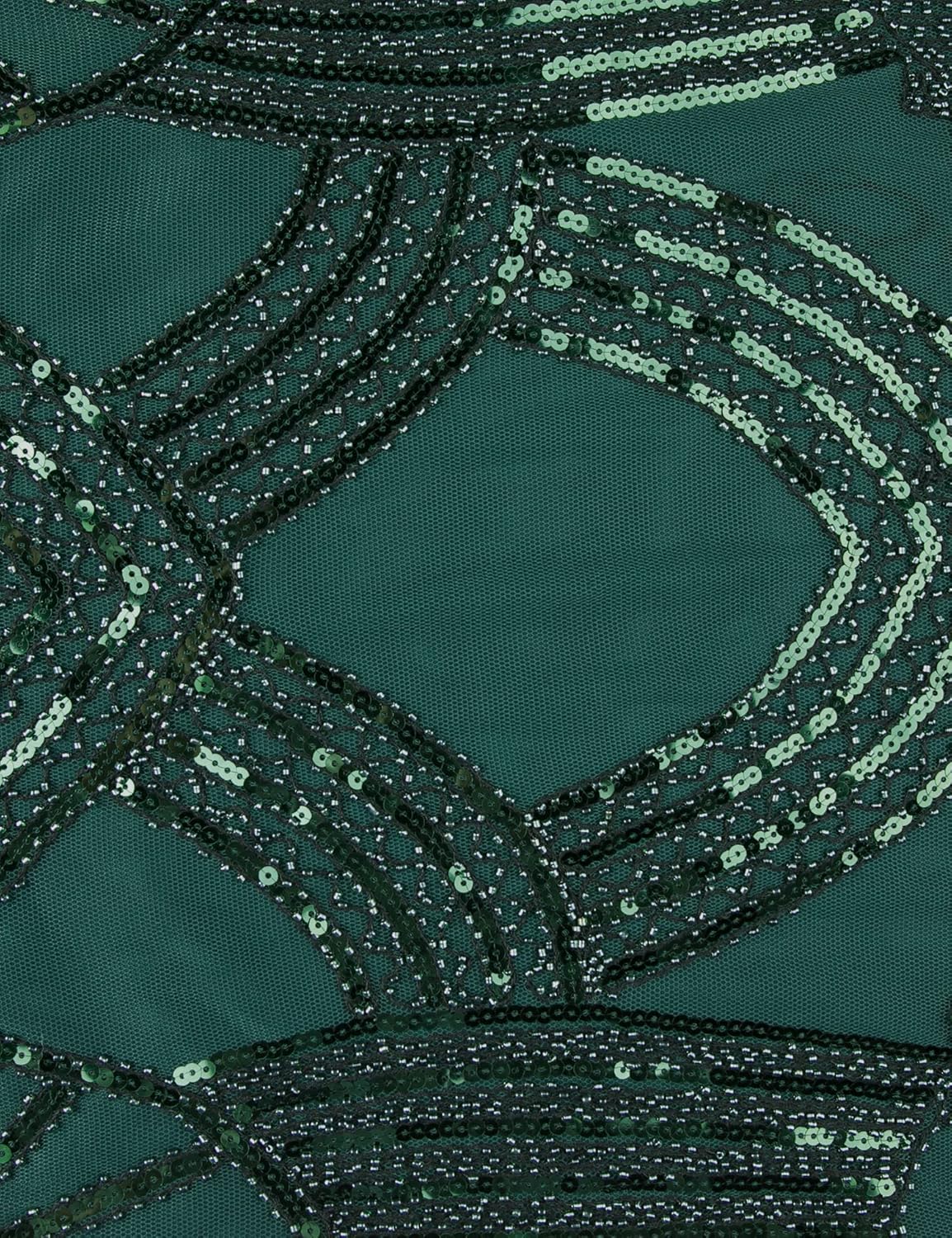 Women's 1920s Gatsby Dress V Neck Sequin Bead Fringed Cocktail Hem Flapper Dress - Image 8