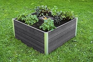 Vita Urbana 4x4x22 Keyhole Composting Raised Garden Bed, Grey