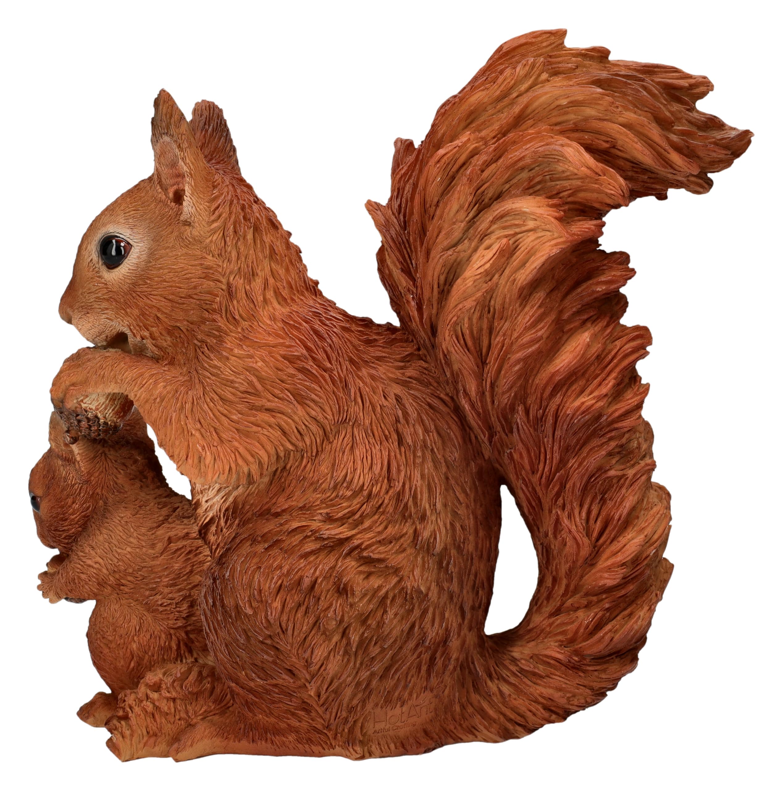 Figuren Shop GmbH Gartenfigur Eichhörnchen mit Kind – liebevolle Tierfigur von HotAnt, naturgetreue Deko 20 cm