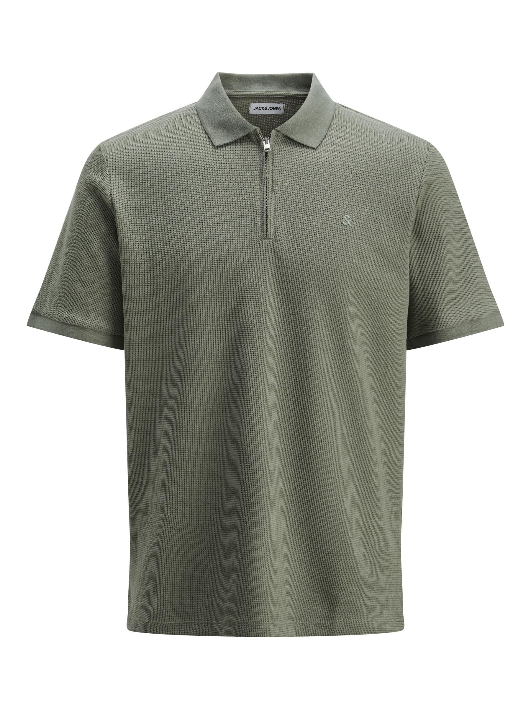 JACK & JONES Men's Jjeaustin Zip Polo SS Sn, Agave Green, M