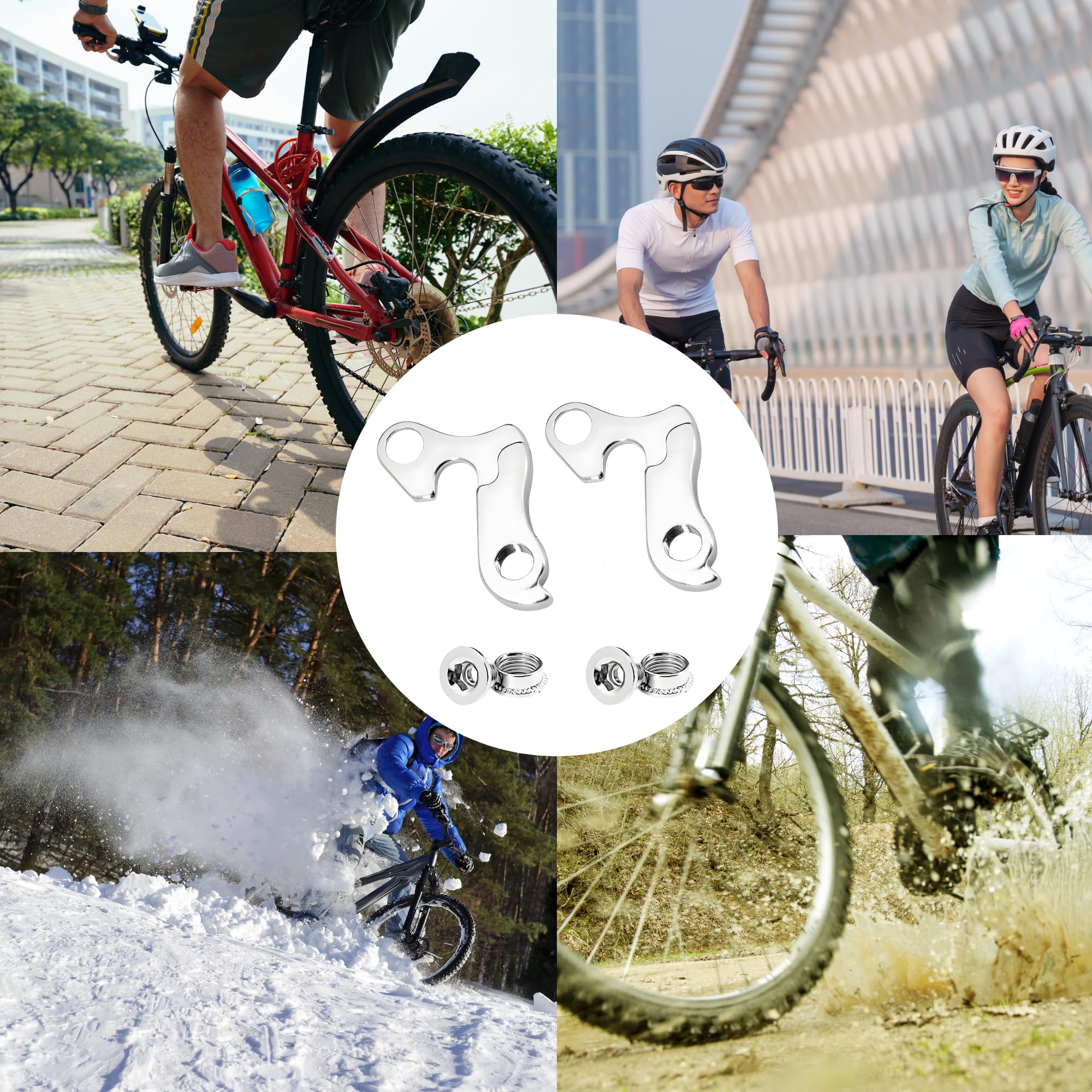2 pezzi occhio di cambio per bicicletta Shimano & Cubo, occhio di cambio posteriore per biciclette Derailleur Hanger con chiave a brugola, viti in lega di alluminio, gancio posteriore per mountain