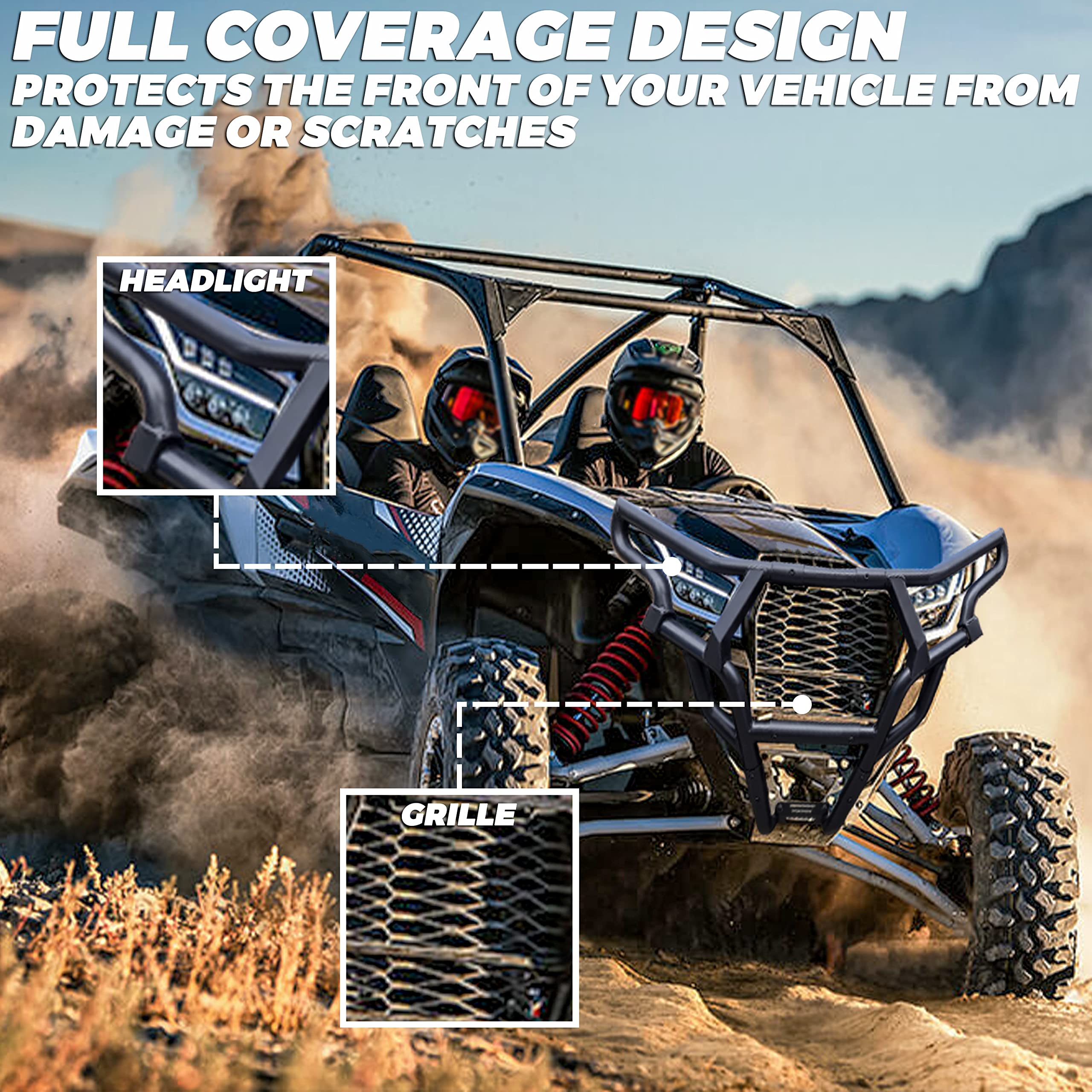 SAUTVS Headlight Guard for Teryx KRX 1000, Combined Front Headlight Bumper Protector Front Profile Bumper Guard for Kawasaki Teryx KRX KRX4 1000 2020-2025 Accessories (Replace #99994-1302)