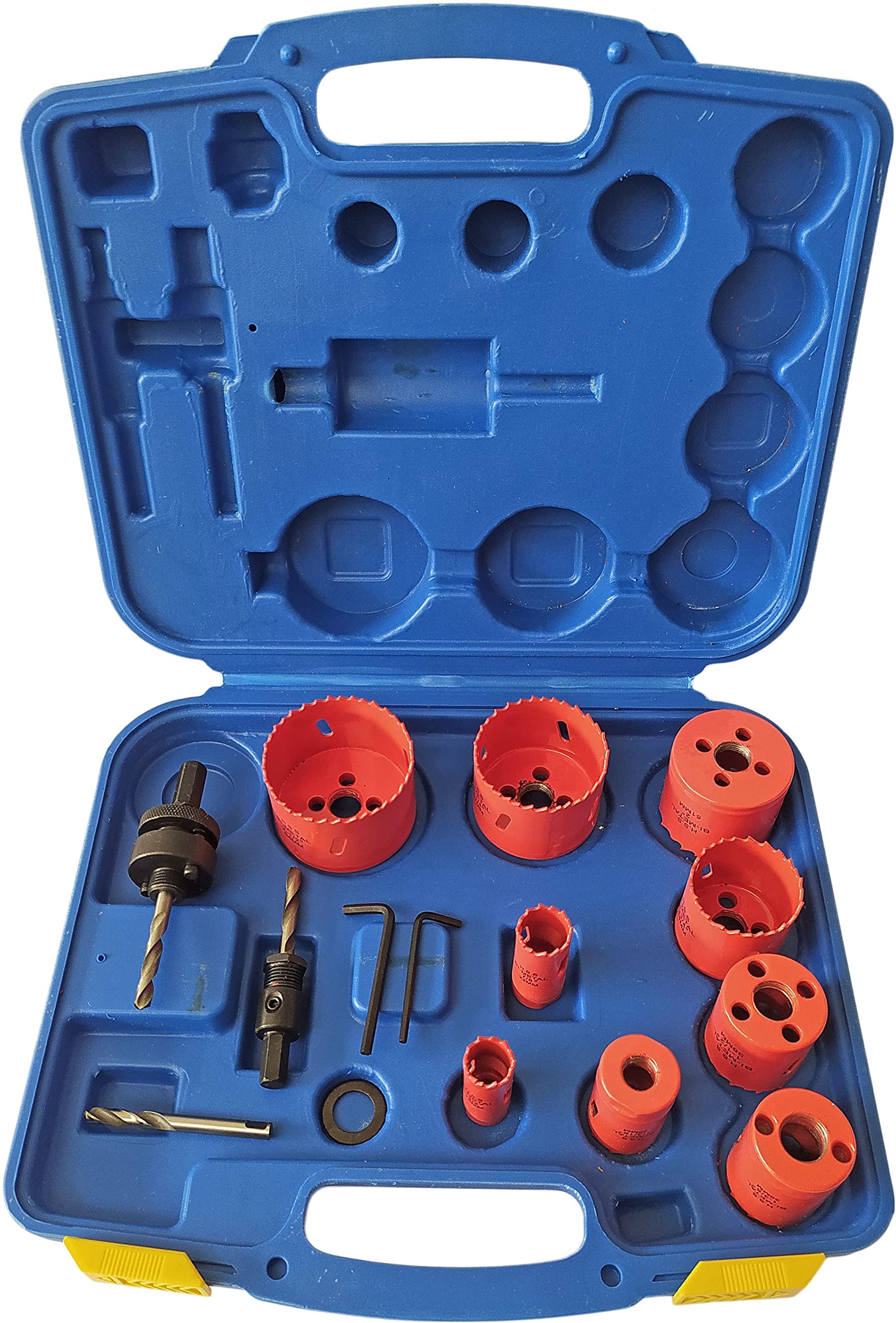 Inditrust Heavy duty Bi-Metal Hole Saw Set For Cutting a Multitude of Materials Round Hole Cutting 14pc set ()