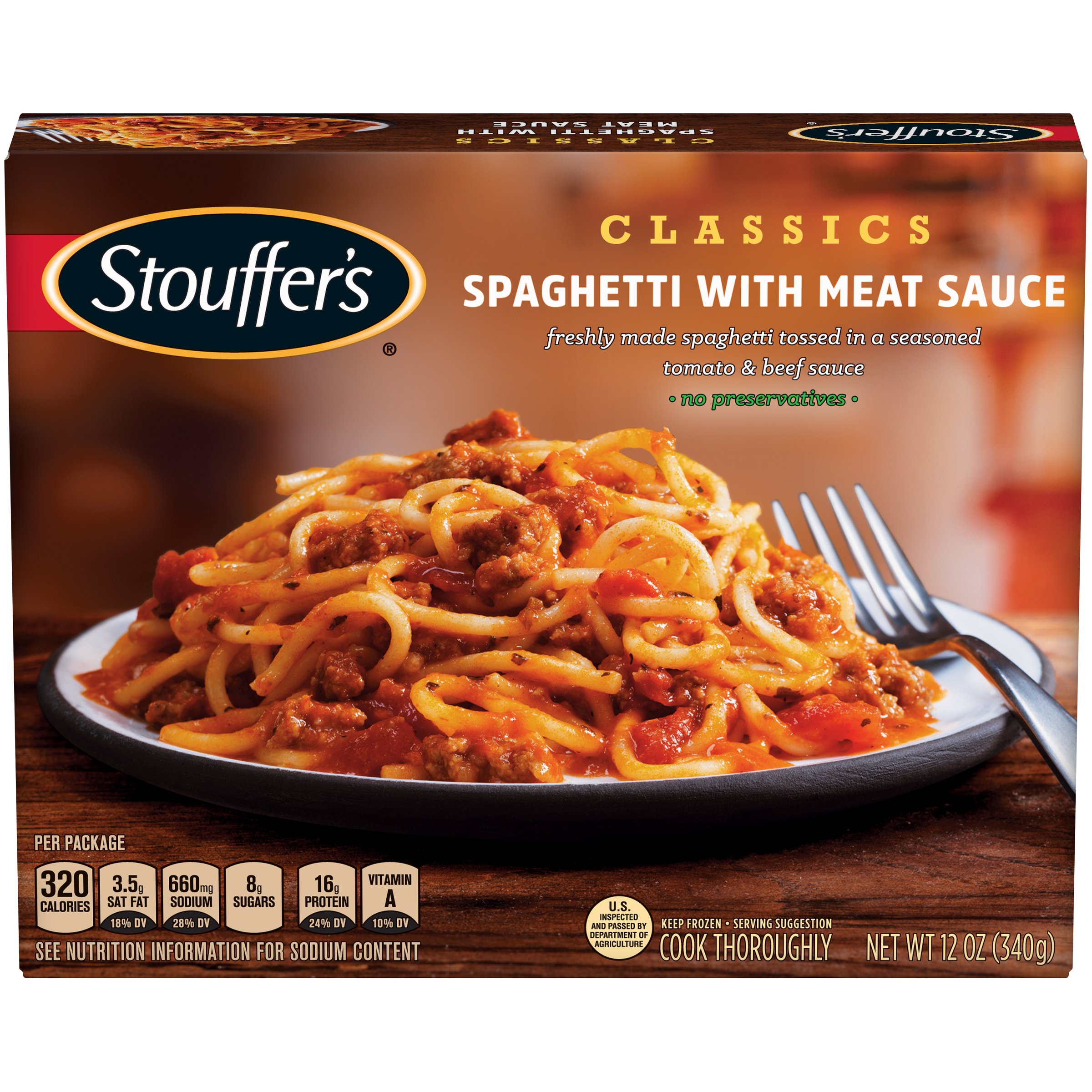 Stouffer'sSpaghetti and Meat Sauce--No Preservatives, No Trans  12 oz, Pack of 12