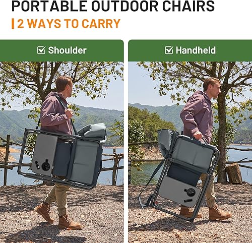 Miniatura 7 de Timber Ridge XXL - Silla plegable de directores con mesa auxiliar, sillas de campamento extra anchas para adultos, soporta 500 libras, silla de