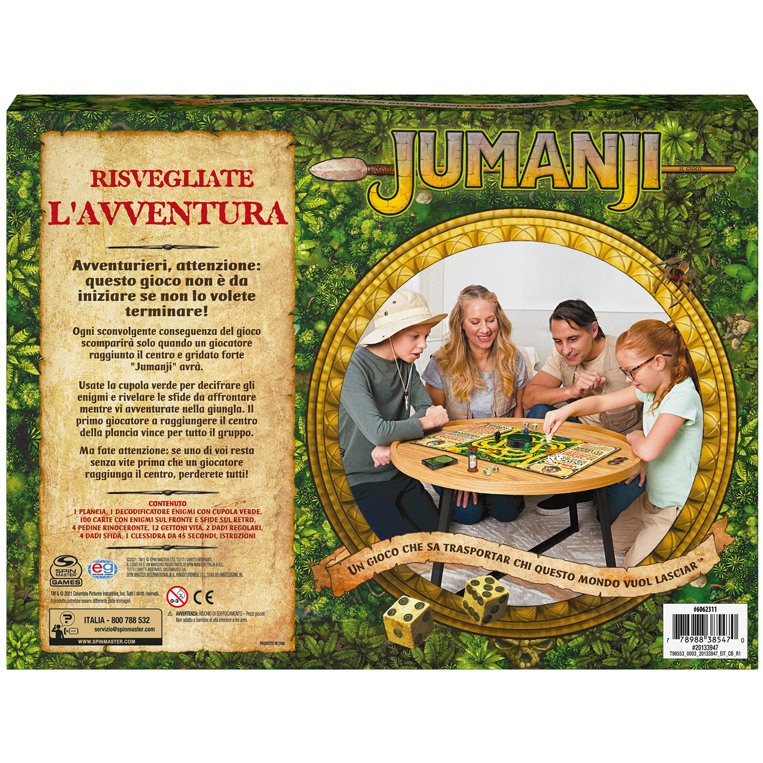 Éditeur Jeux, Jumanji Le Jeu, Le Classique Jeu de Table d'Aventure pour Familles et Enfants à partir de 8 Ans,
