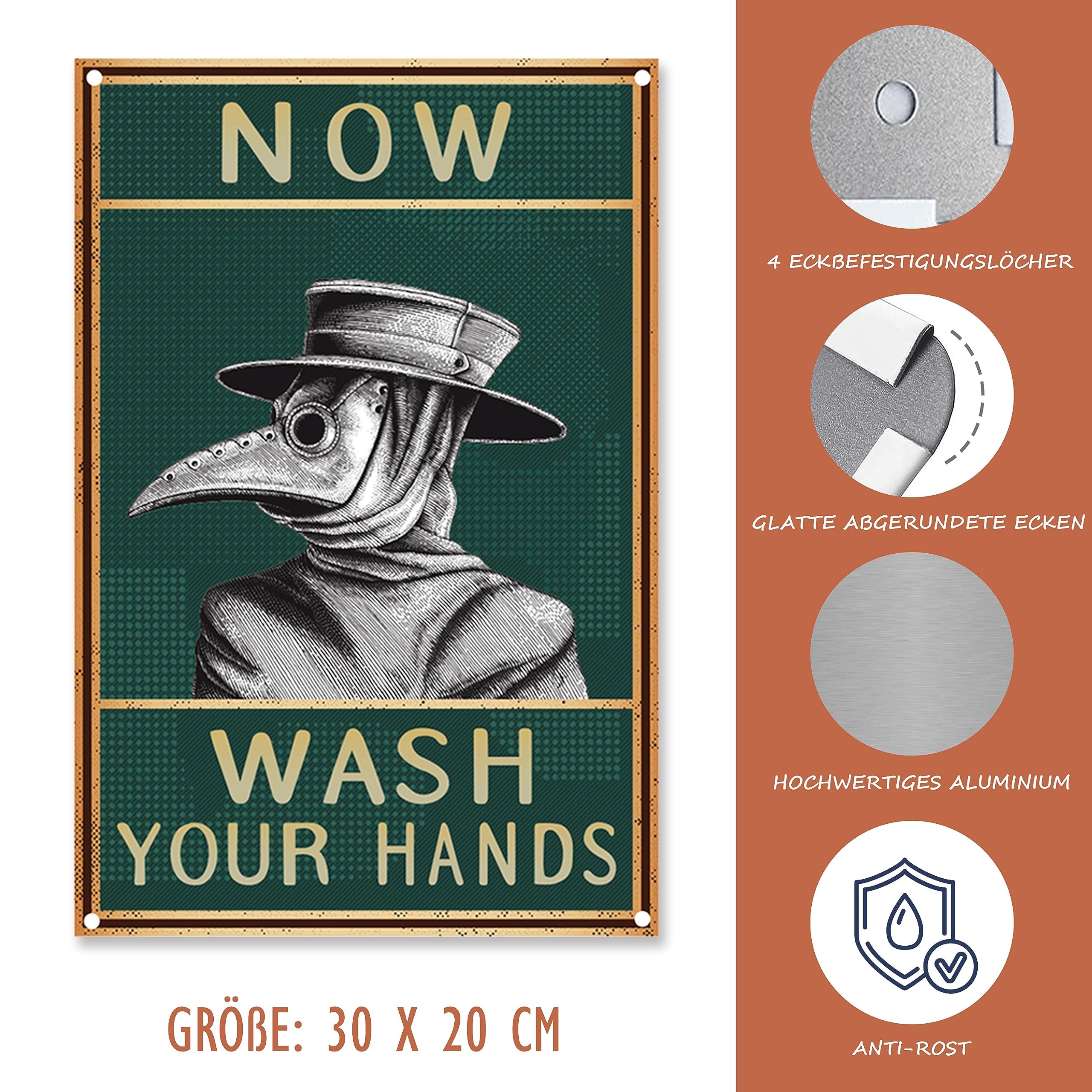 Sugeru® Art Targa in metallo con frasi in stile retrò, poster decorativo per ufficio, terrazze