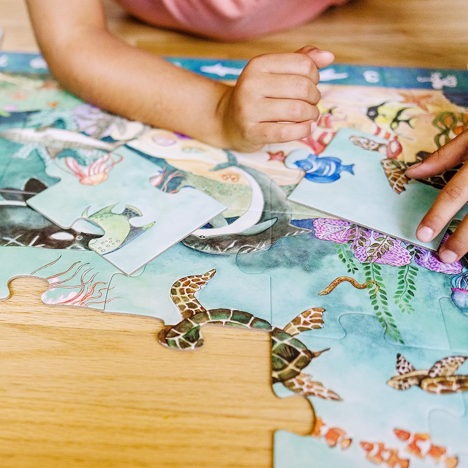 Melissa & Doug Search and Find Beneath the Waves Floor Puzzle (48 pcs, over 4 feet long),Multicolor