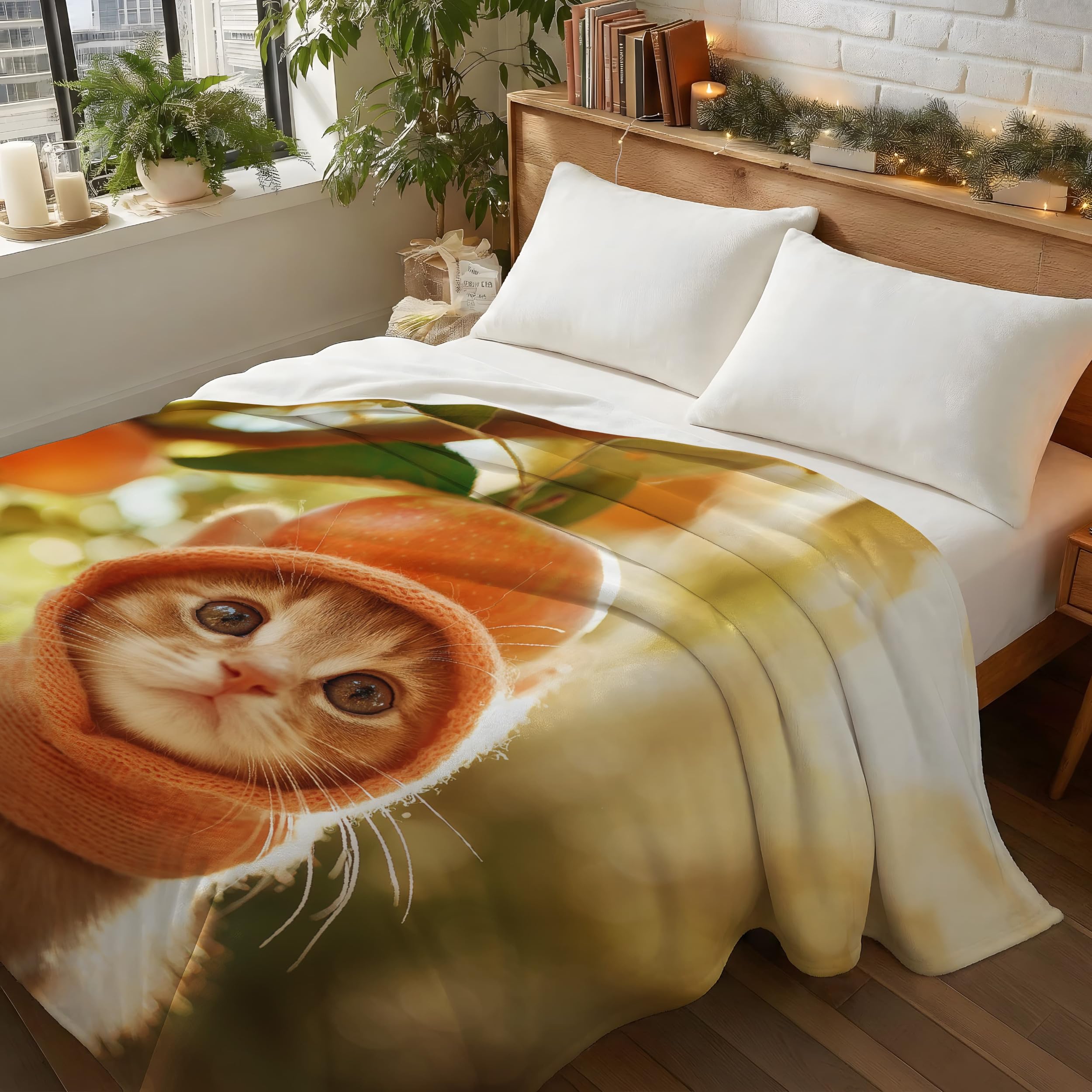 Genérico Niespodzianki i zabawne prezenty-koc z nadrukiem dla ojca matki bliskich i bliskich - pomarańczowy miód owoce koc sofa polarowa miękka termiczna 200 x 240 cm