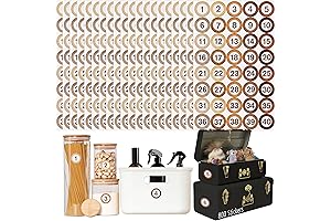800 Pieces Number Stickers, 1-40 Rustic Wooden Style Labels for Classroom Organization