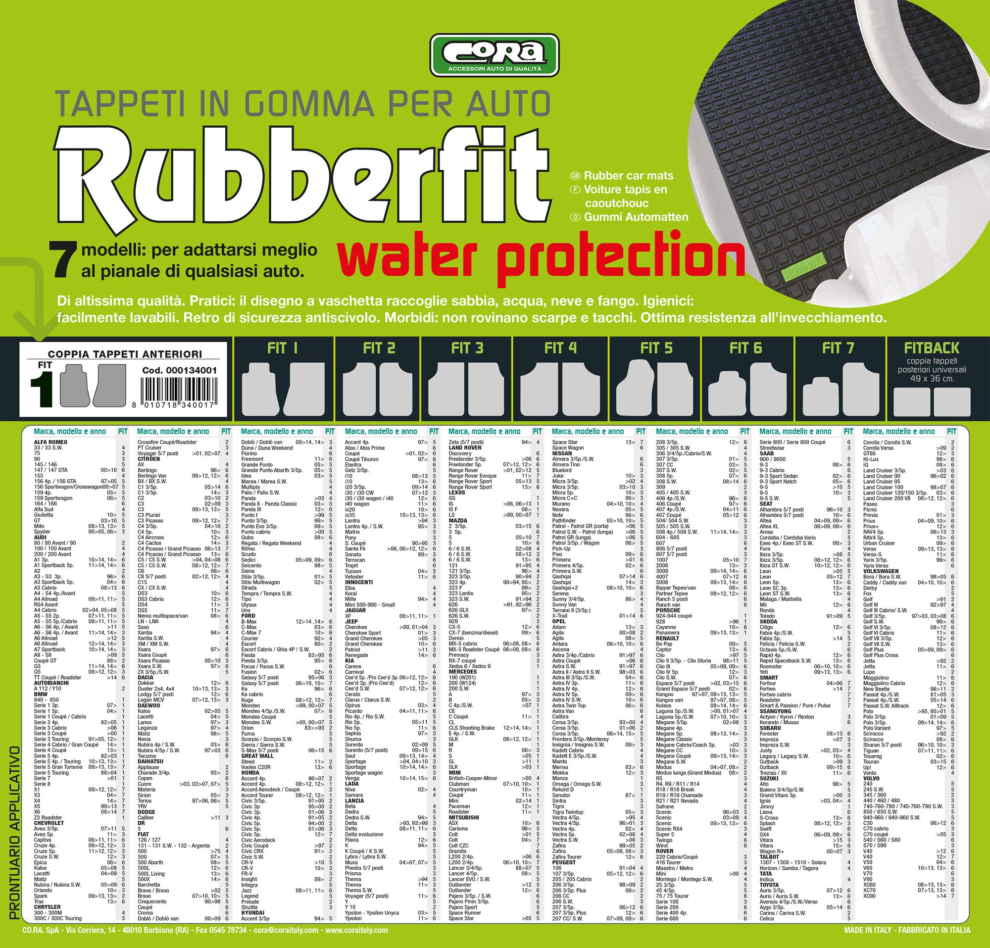 CORA 000131513 Set Tappeti Moquette