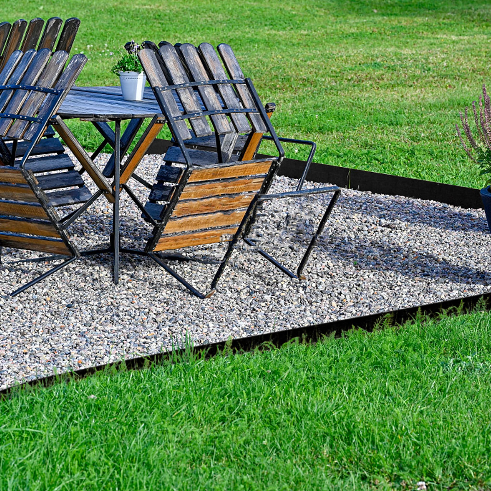 NAIZY Bordo per prato 24 m con 100 ancore, in plastica, pieghevole, bordo per aiuole, bordo alto 7,8 cm per giardino, prato, decorativo, nero (24 pezzi/24 m)
