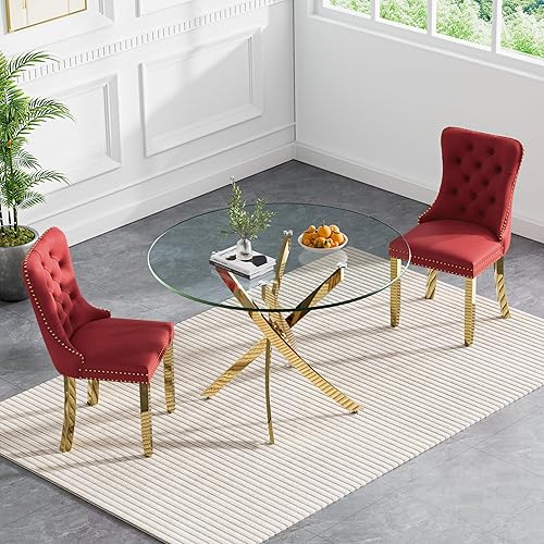 Miniatura 19 de Juego de mesa de comedor rectangular de vidrio para 4, moderno juego de mesa y sillas de cocina de vidrio templado, juego de mesa de comedor Mesa