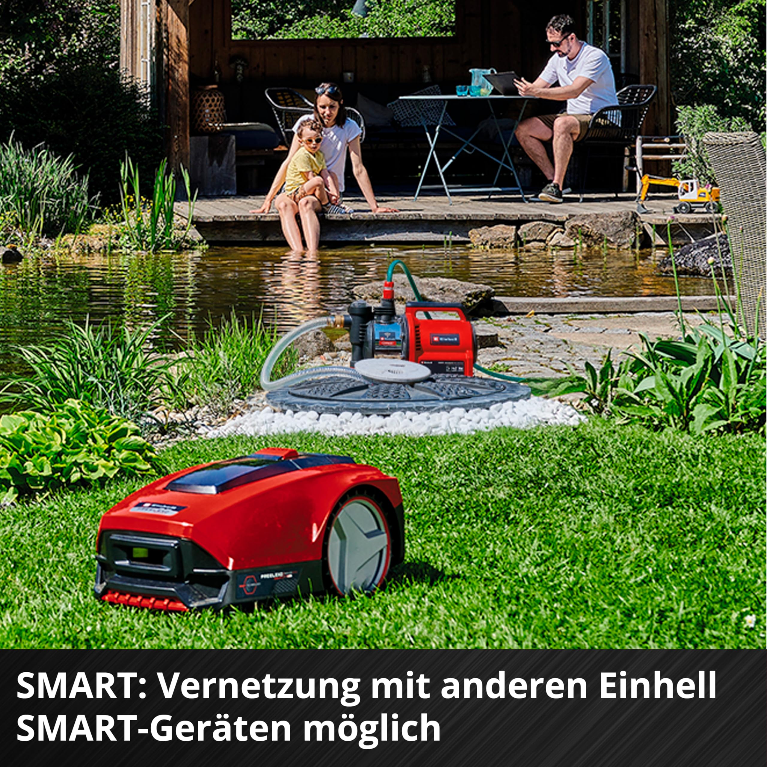 Einhell Mähroboter FREELEXO SMART 750 Power X-Change (Smarte Vernetzung, wetterabhängige Mähzeitberechnung, bis 750 m², Second Area Modus, inkl. Installationskit)
